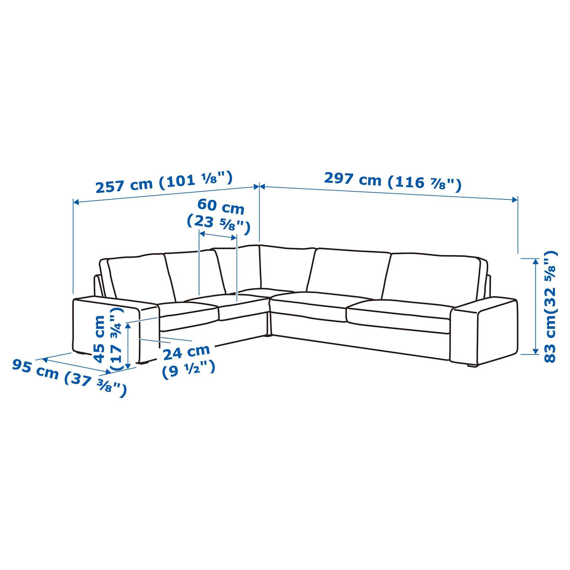 KIVIK, corner sofa, 5-seat, 094.430.17