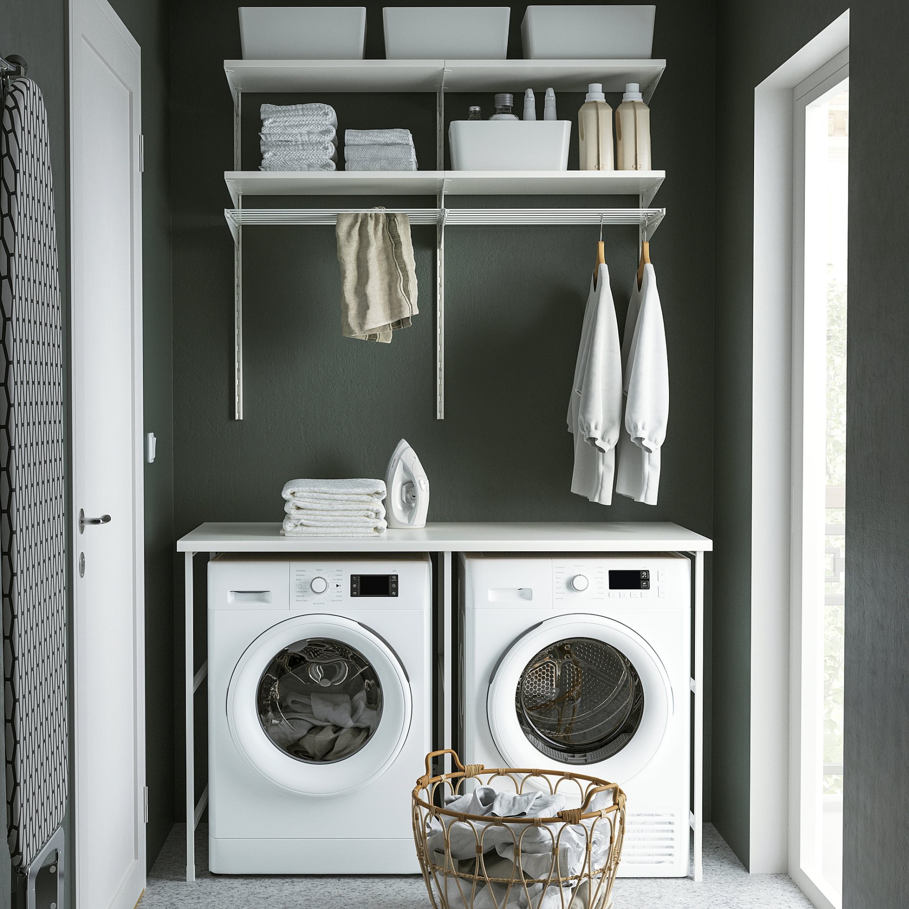 ENHET, επιφάνεια με πλαϊνο πάνελ/πόδια στήριξης, 139x63.5x87.5 cm, 094.774.27