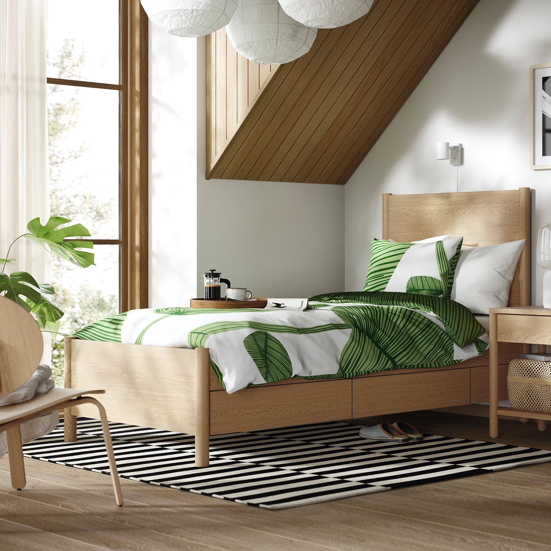 TONSTAD, bed frame with storage, 90x200 cm, 094.966.90