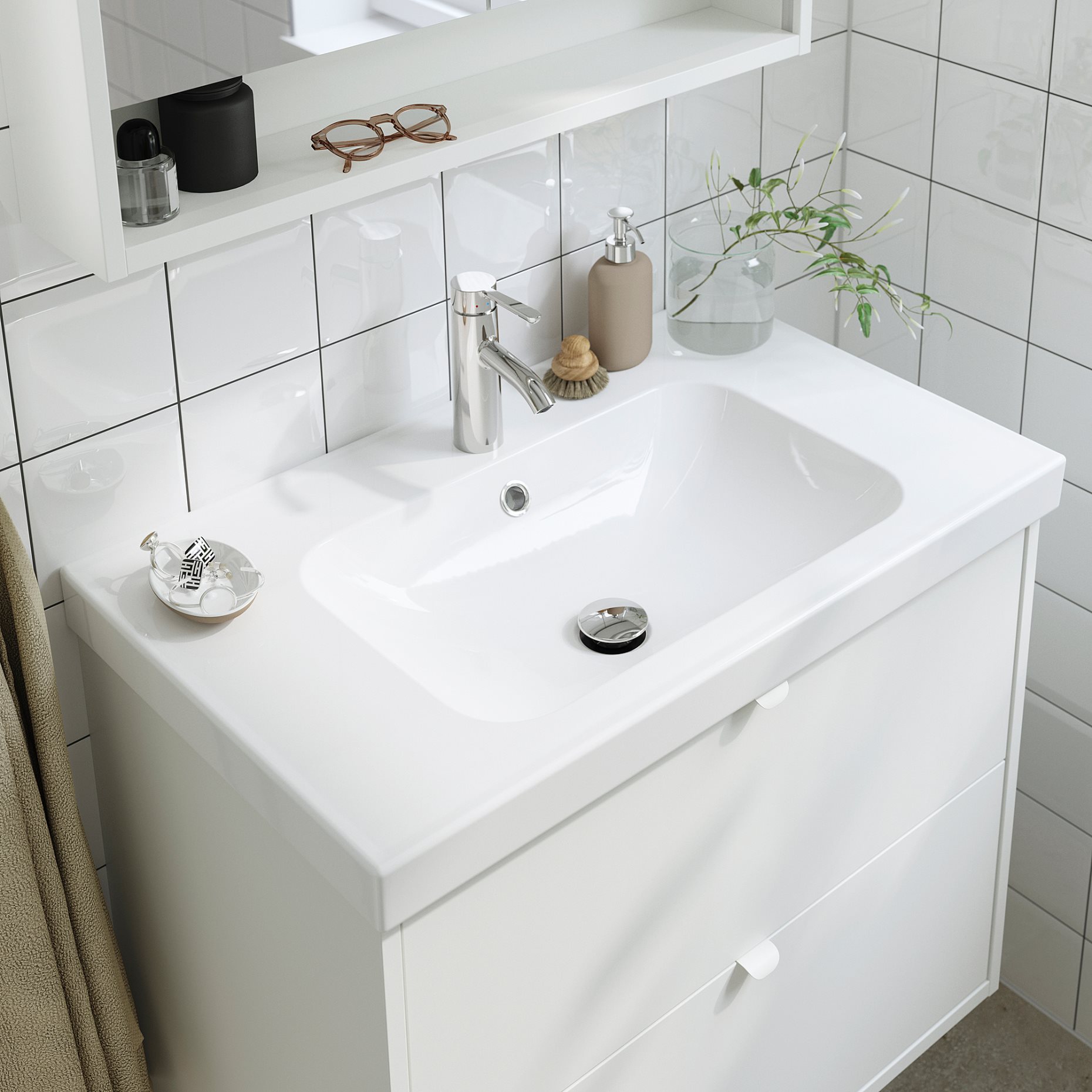 TANNFORSEN/ORRSJON, wash-stand with drawers/wash-basin/tap, 82x49x69 cm, 095.212.89