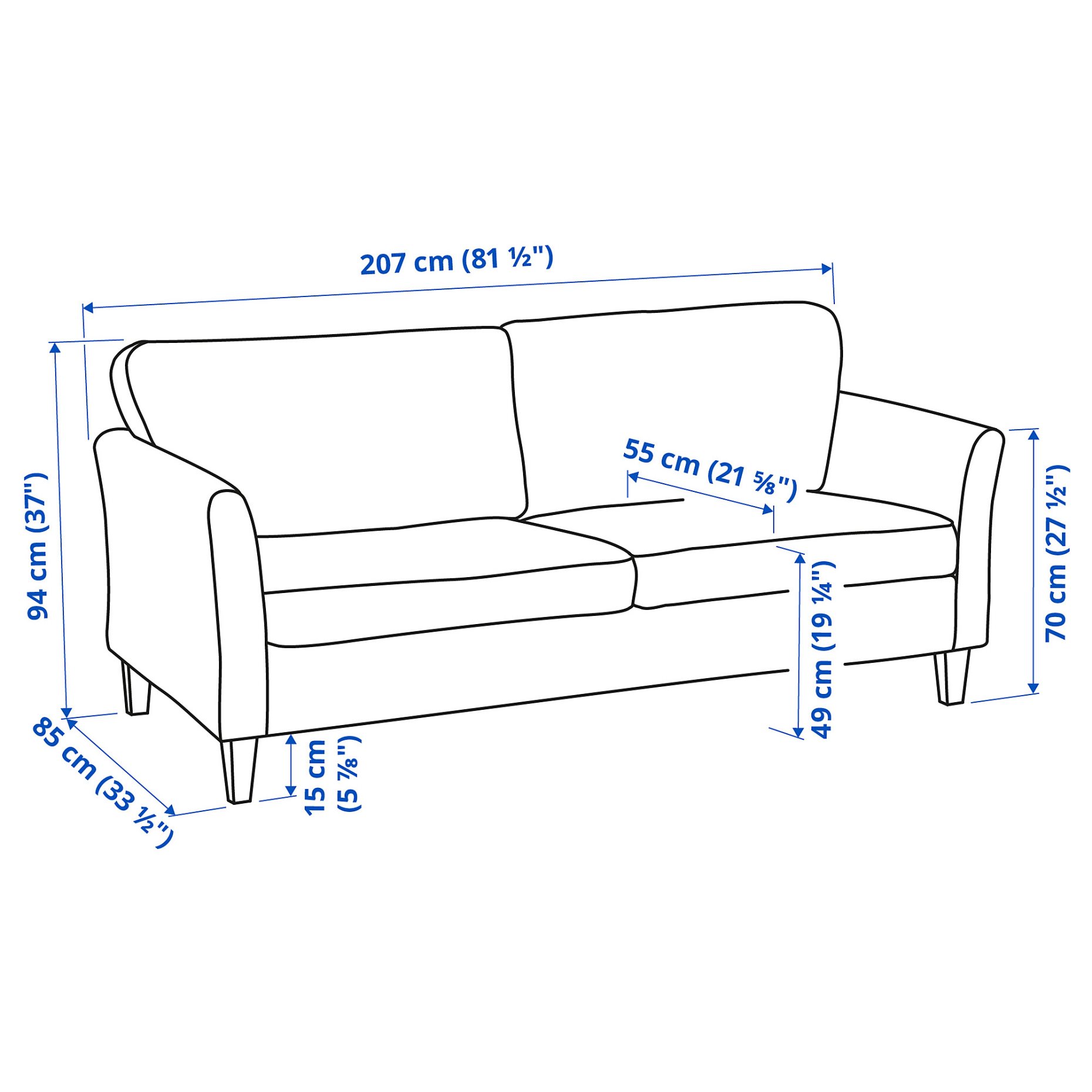 EKHOLMA, 3-seat sofa, 095.355.97