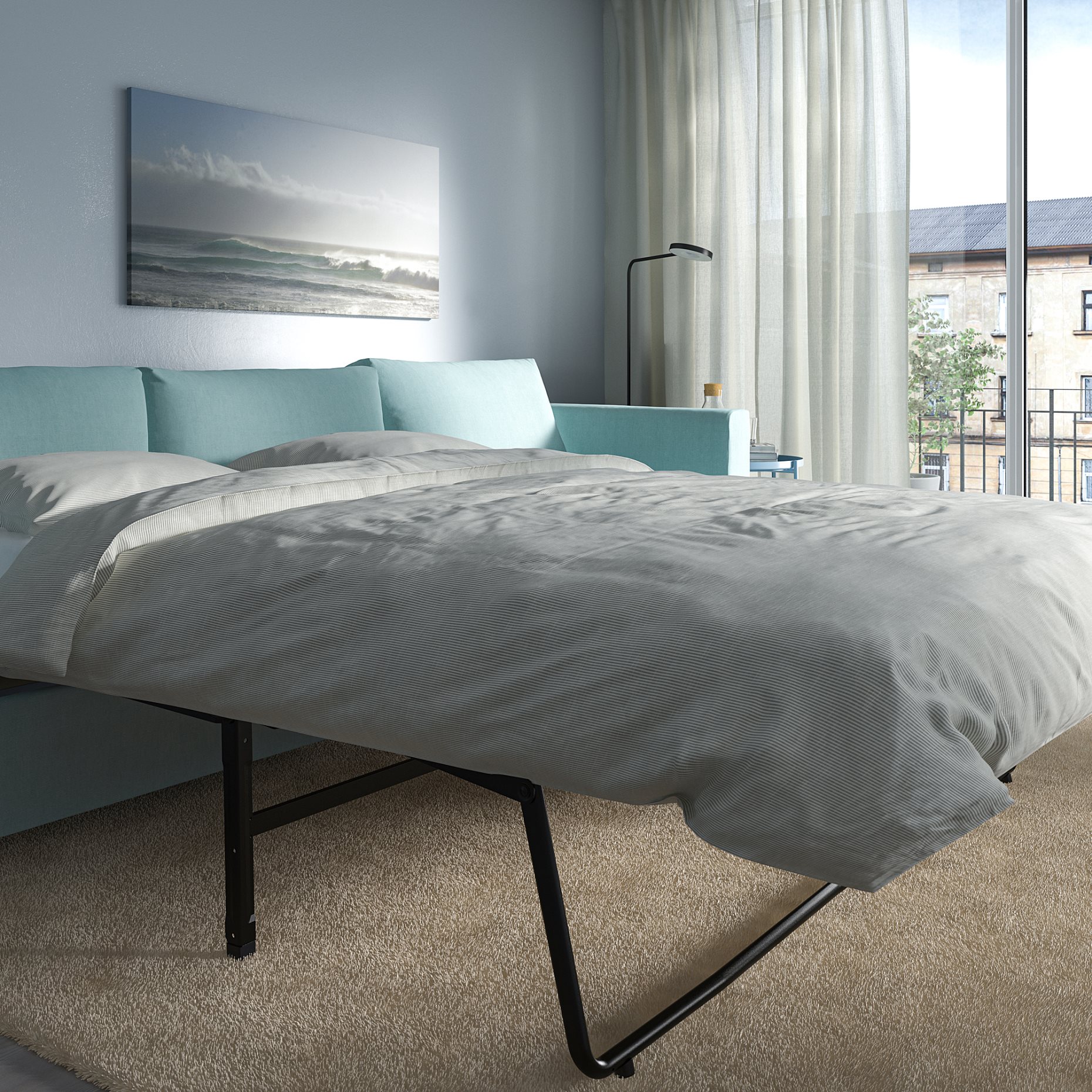 VIMLE, γωνιακός καναπές-κρεβάτι, 5 θέσεων με σεζλόνγκ, 095.371.72