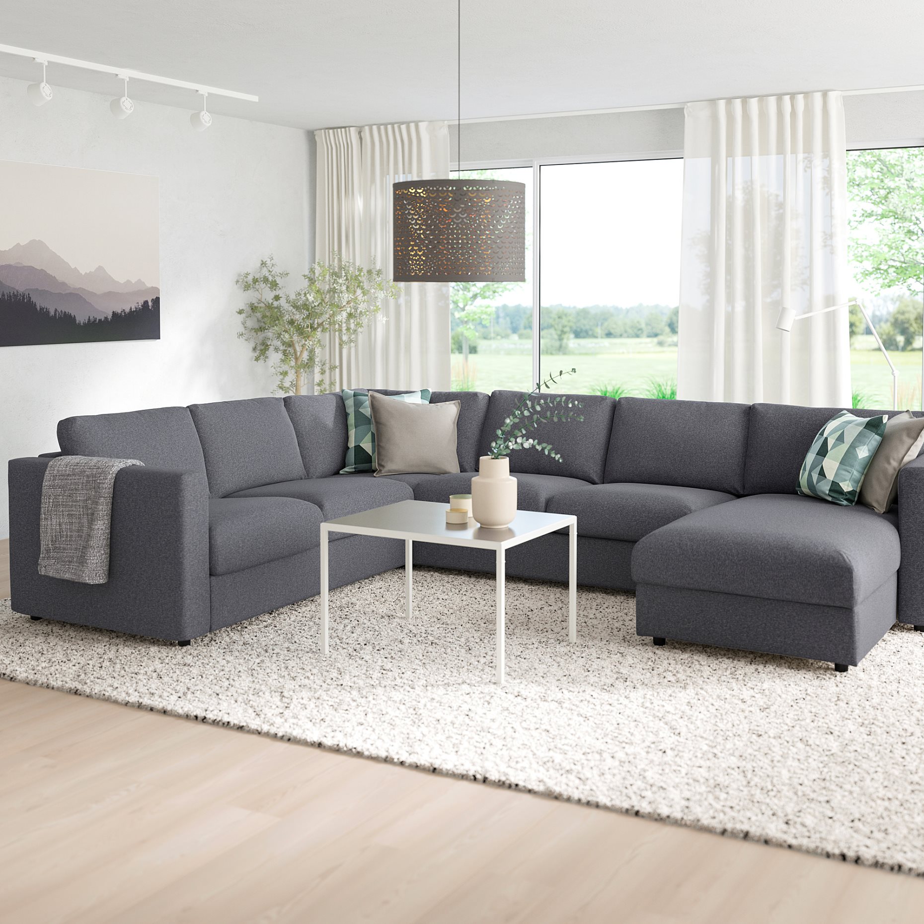 VIMLE, corner sofa-bed, 5-seat with chaise longue, 095.452.66