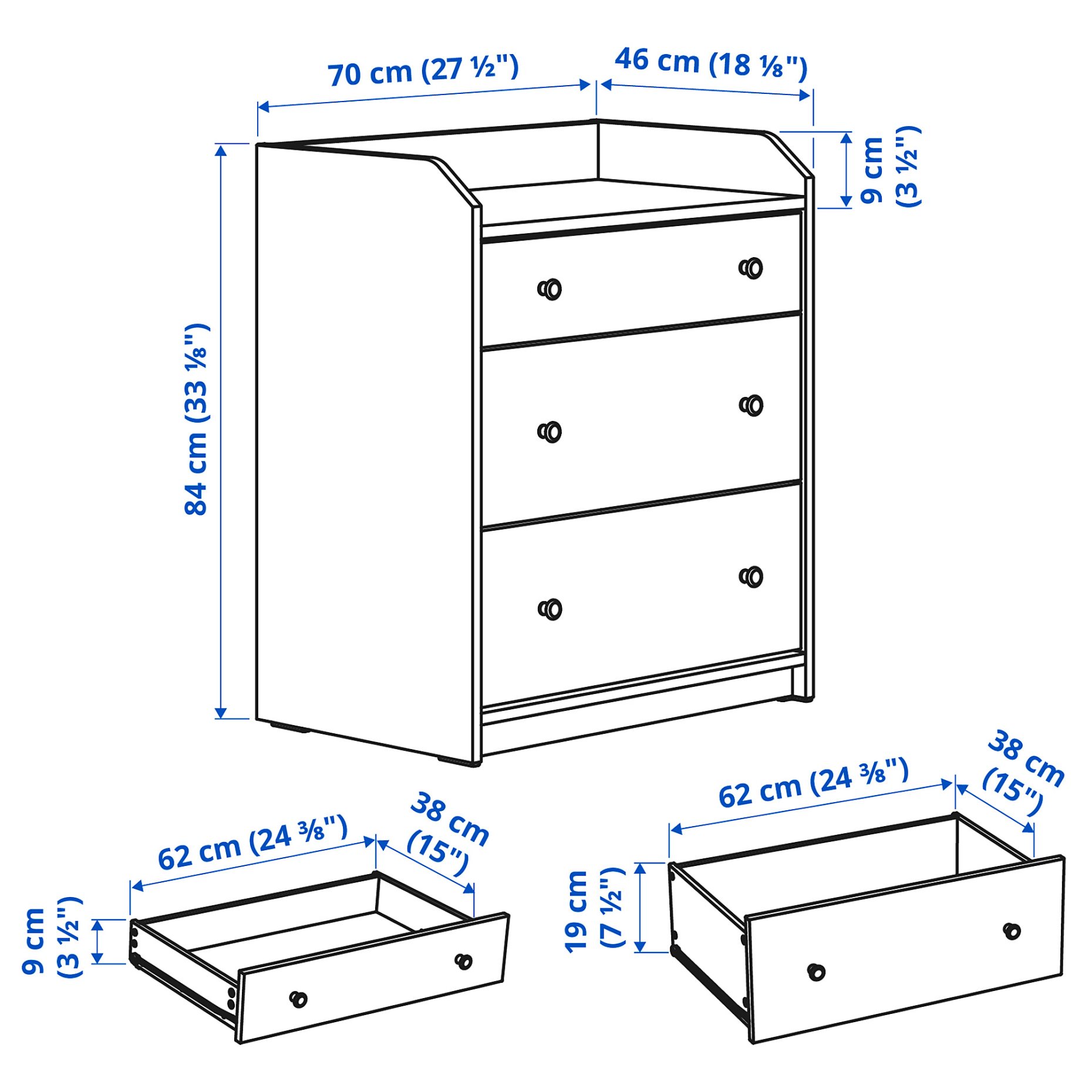 HAUGA, bedroom furniture, set of 3, 095.755.88