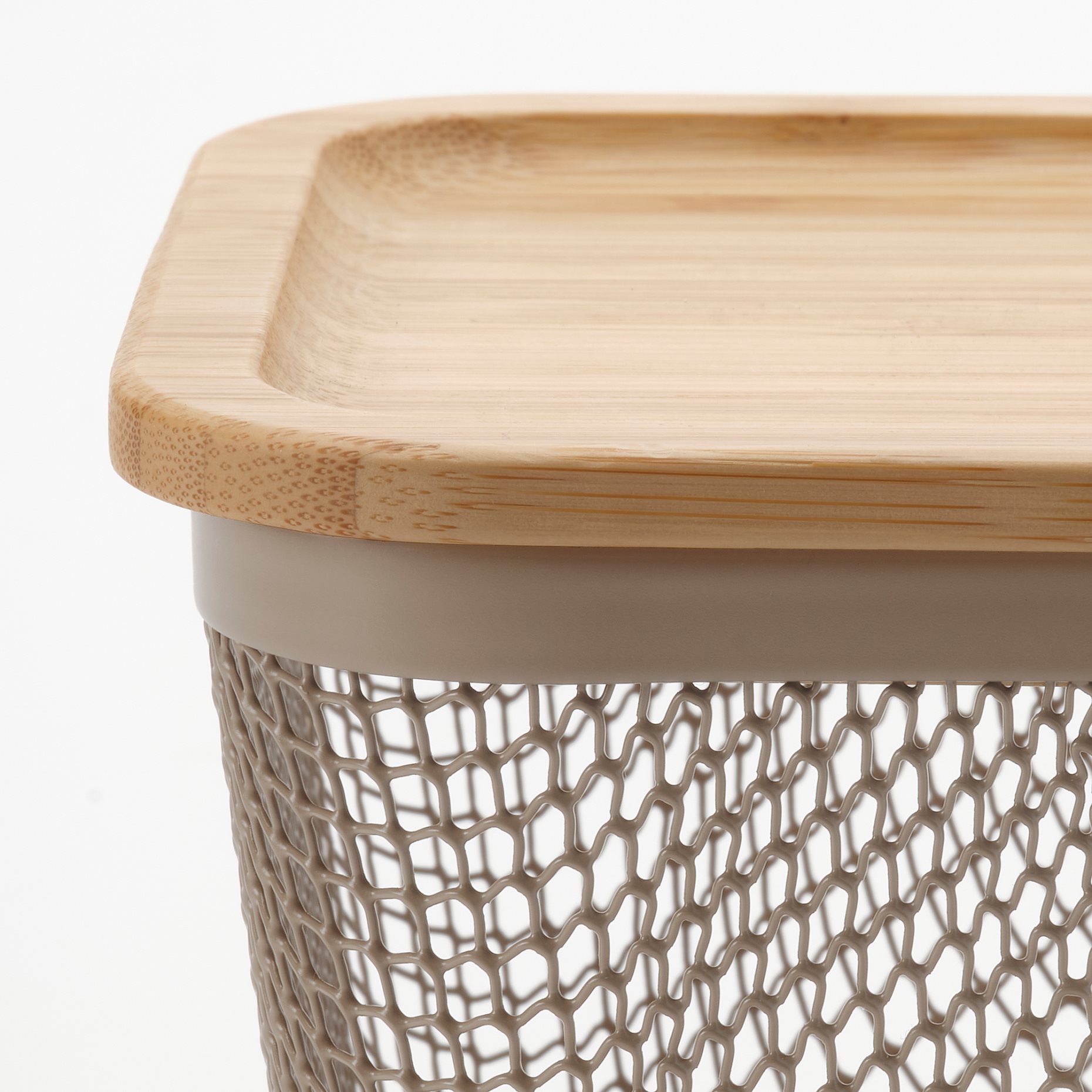 IKEA 365+, τετράγωνο μεταλλικό καλάθι τροφίμων με καπάκι, 15x15x11 cm, 095.814.76
