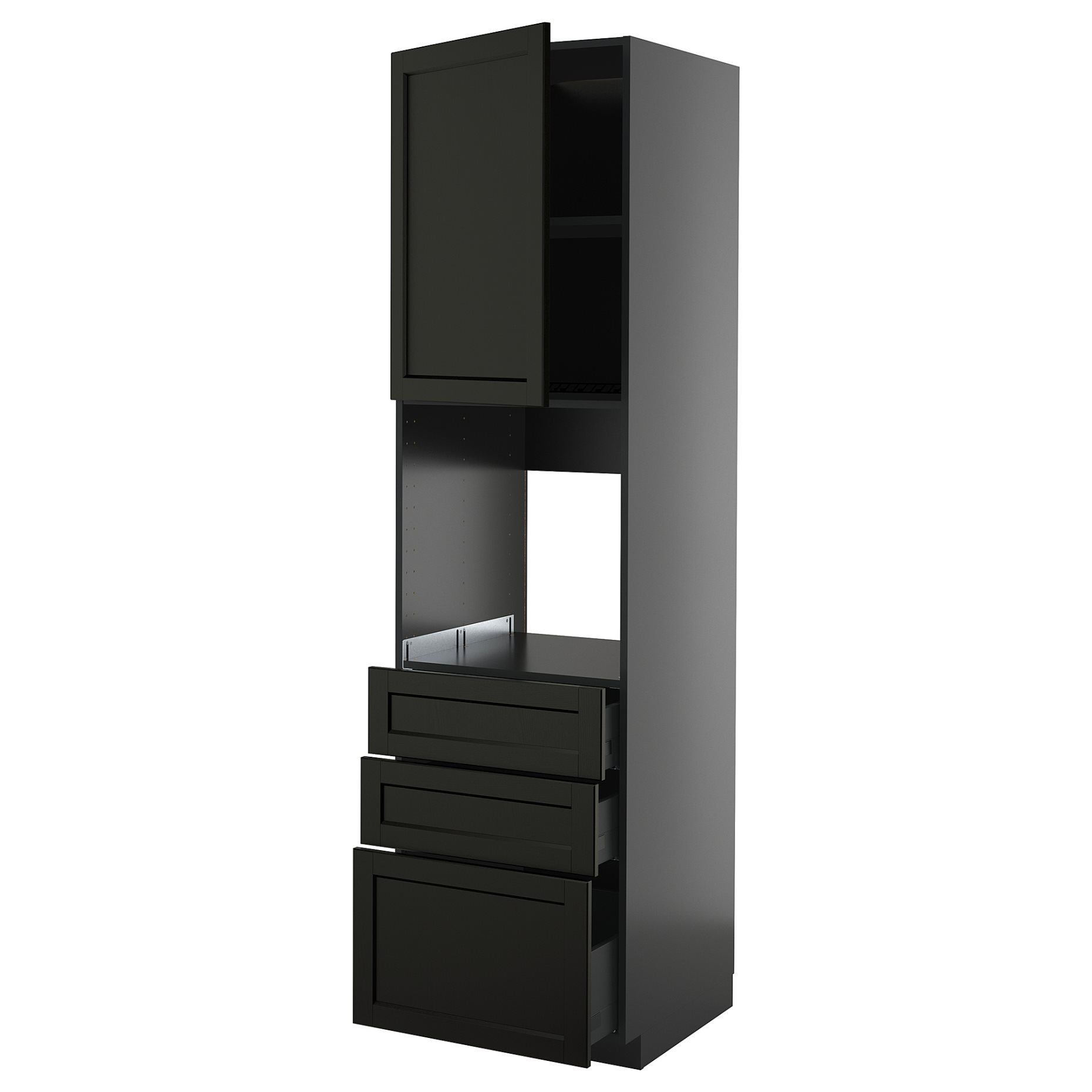 METOD/KNIVSHULT, high cabinet for oven with door/3 drawers, 60x60x220 cm, 095.870.96