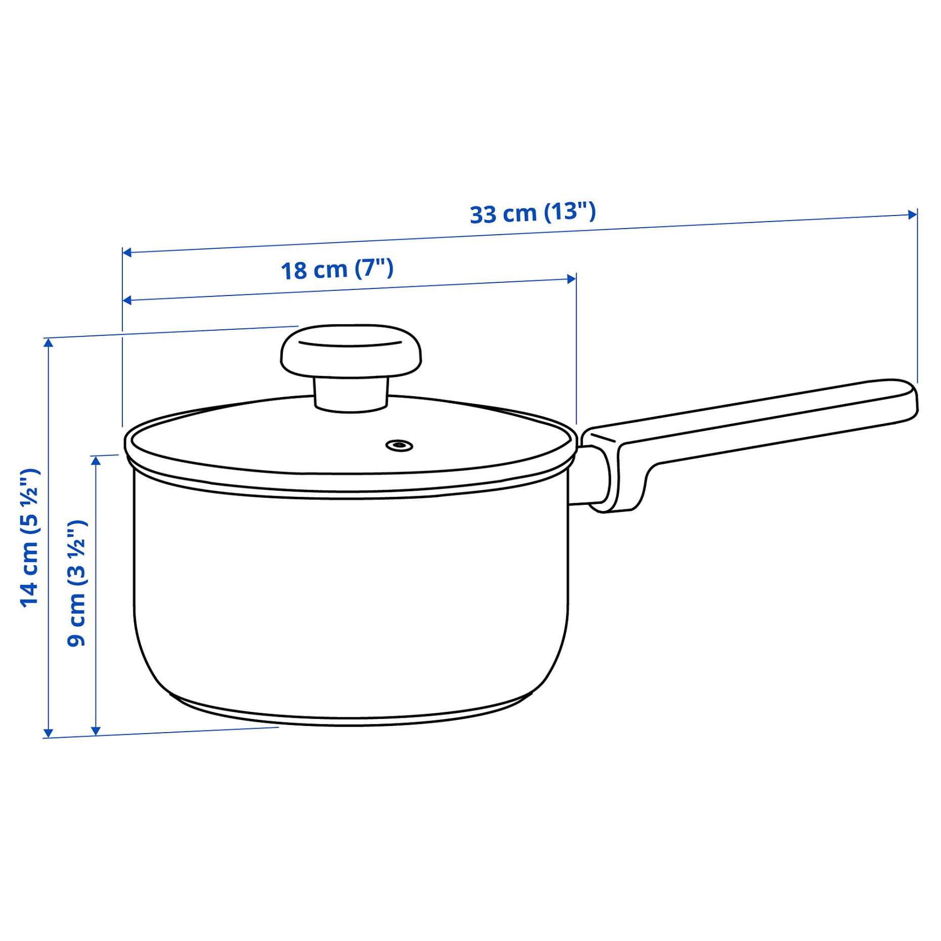 MIDDAGSMAT, saucepan with lid, 2 l, 104.637.02