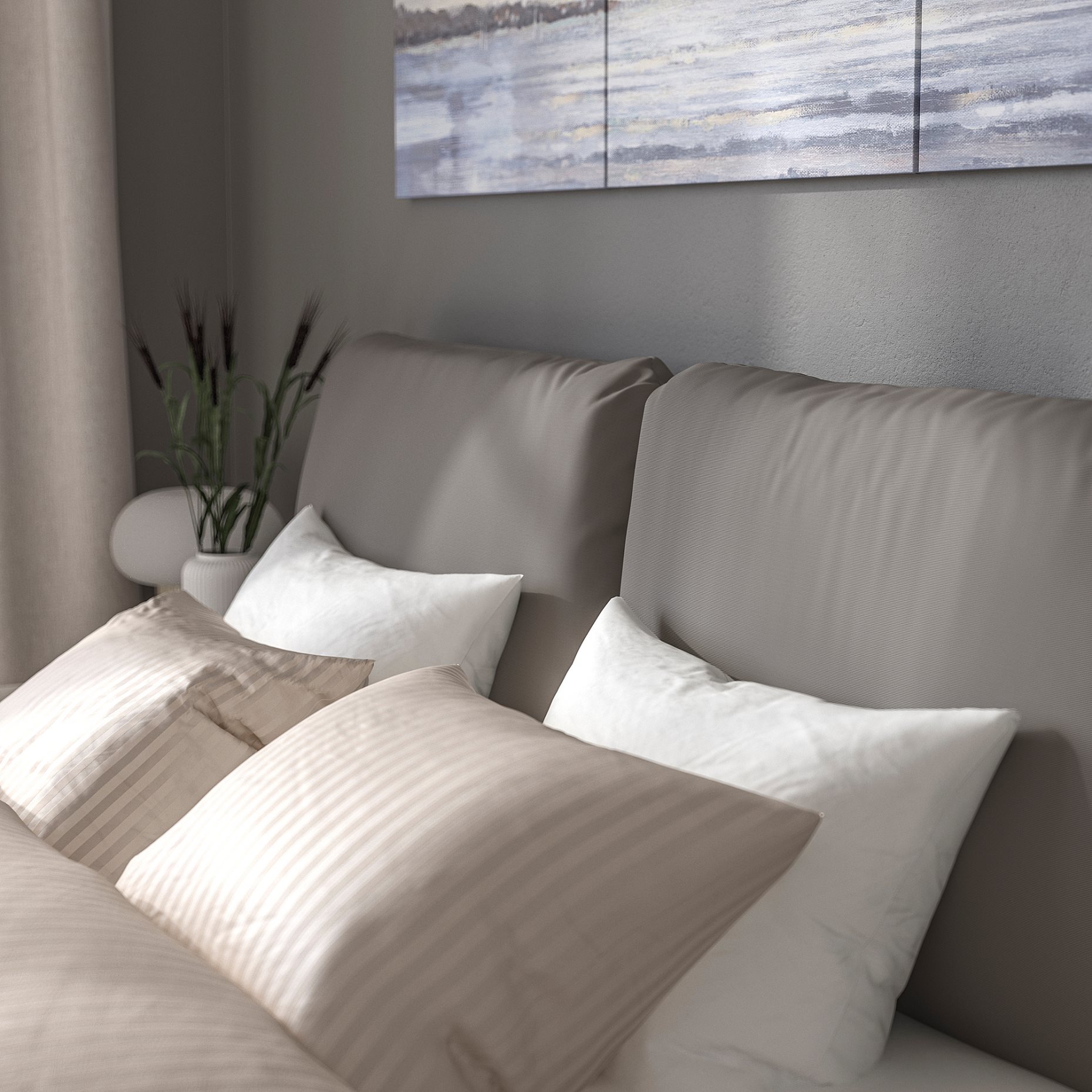 SAGESUND, κρεβάτι με επένδυση, 140x200 cm, 104.903.76
