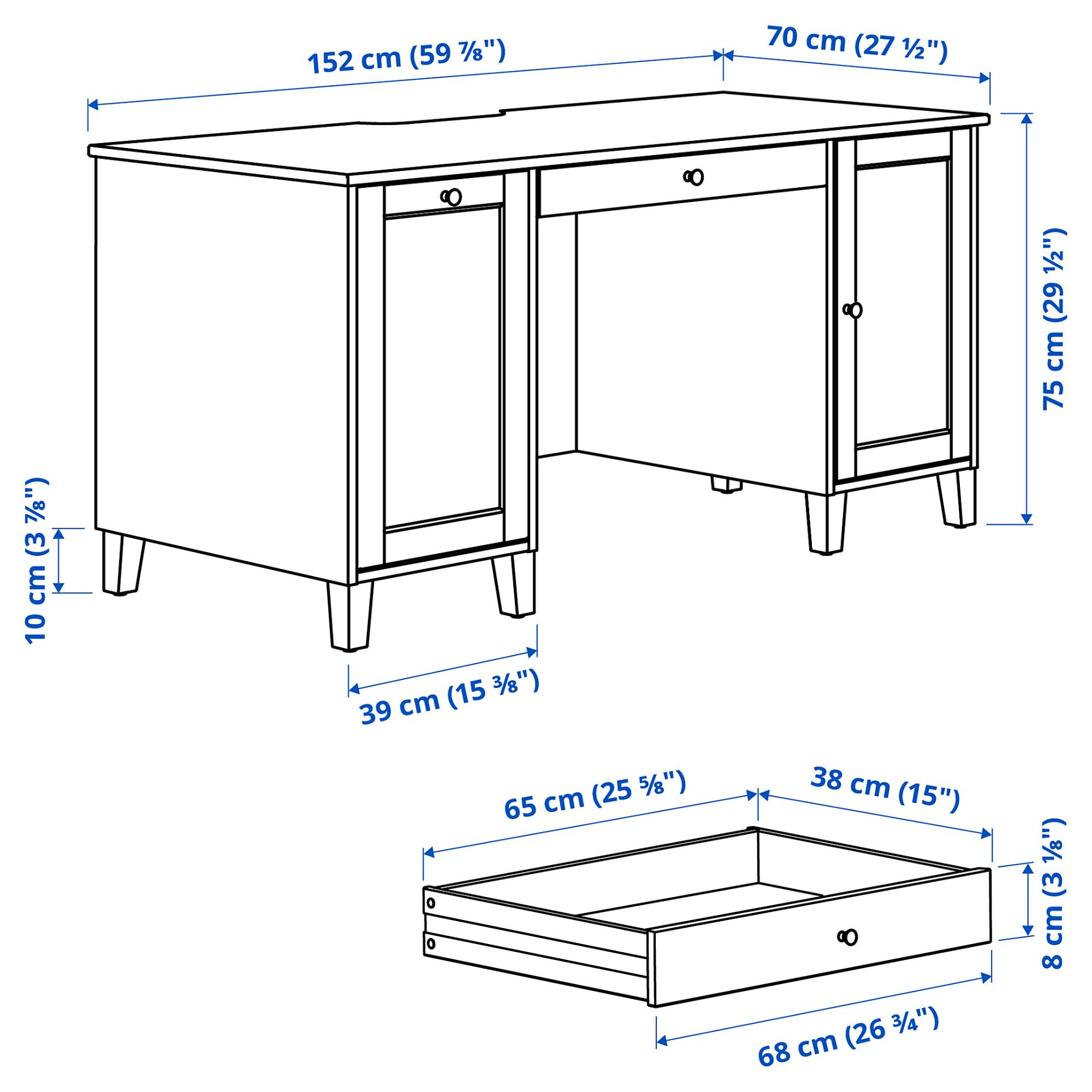 IDANÄS, desk, 152x70 cm, 105.141.55