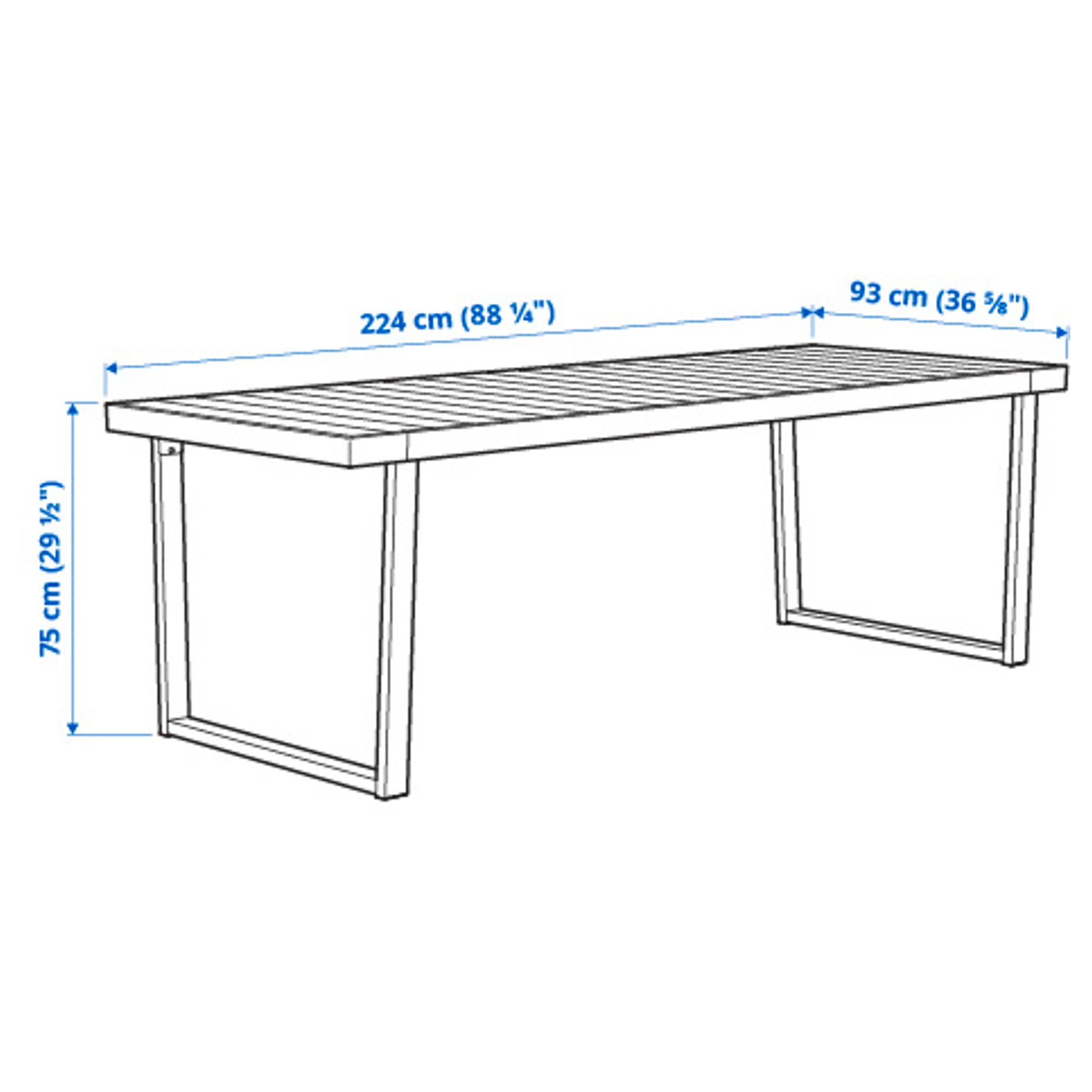 VÄRMANSÖ, table/outdoor, 224x93 cm, 105.156.83