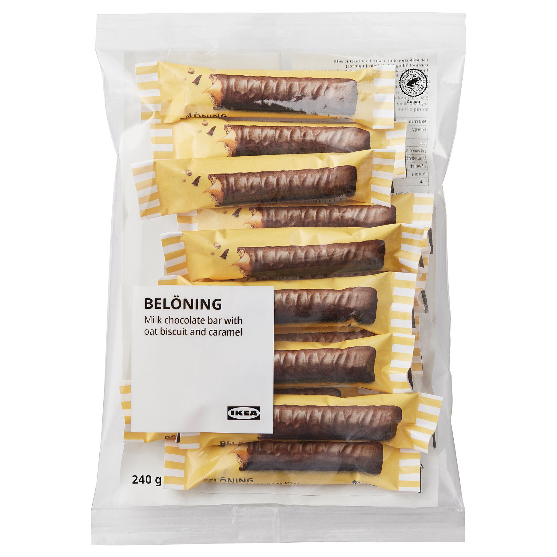 BELONING, milk chocolate bar oat and caramel/Rainforest Alliance Certified/11 pack, 240 g, 105.251.68