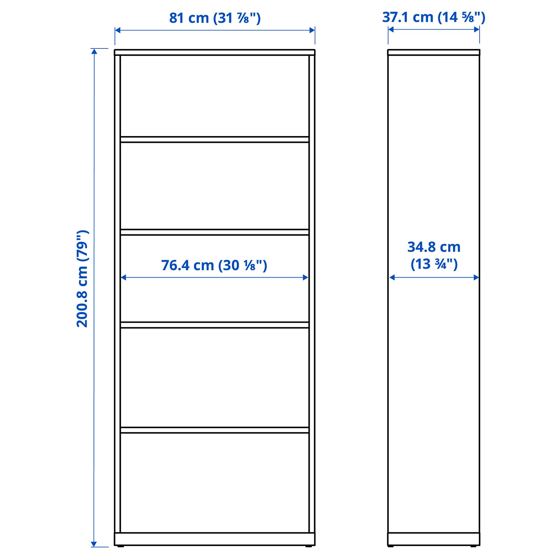 TONSTAD, bookcase, 81x37x201 cm, 105.284.64