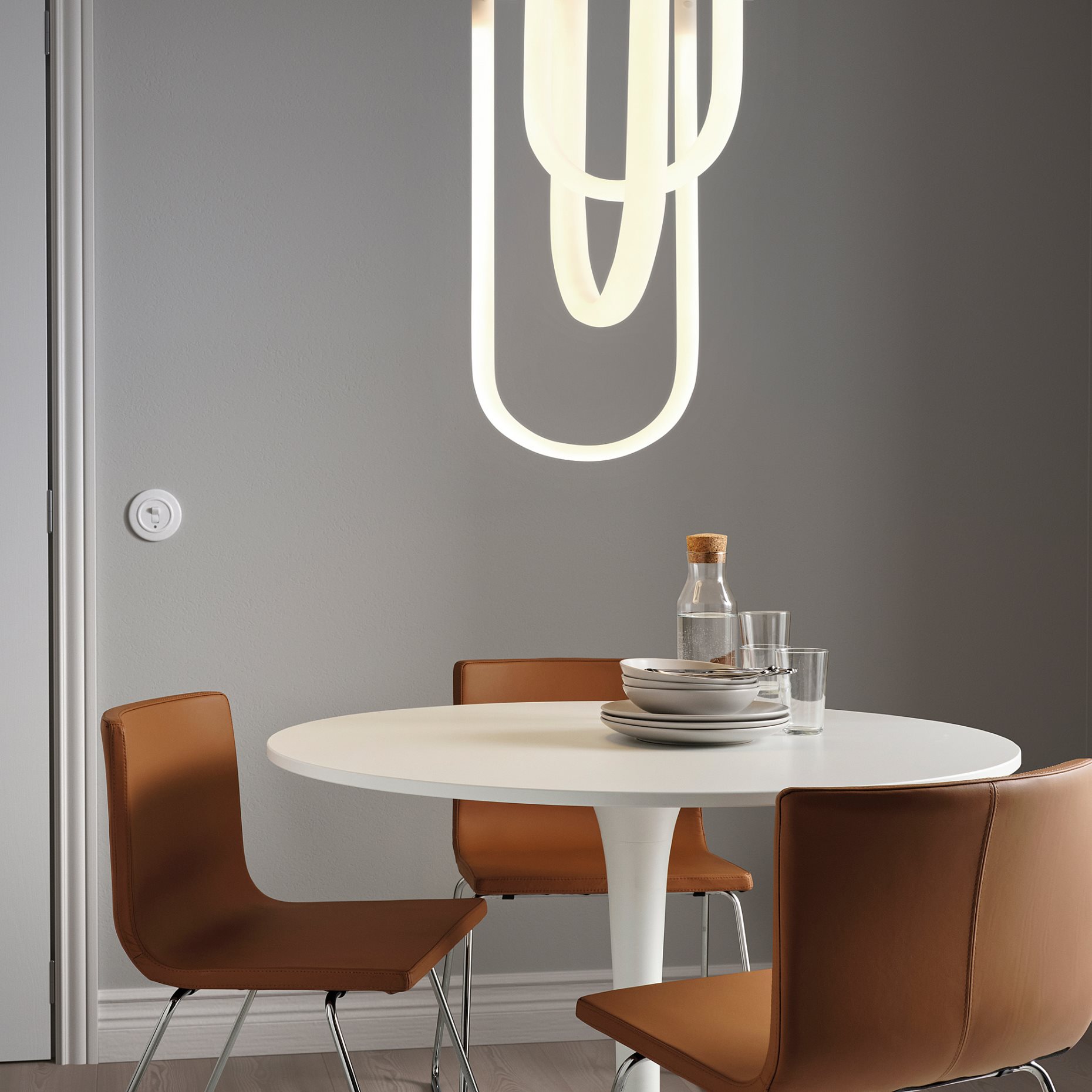 VARMBLIXT, pendant lamp with built-in LED light source/frosted glass, 105.311.31