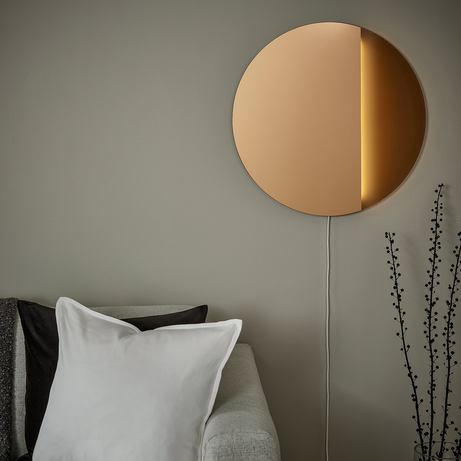 VARMBLIXT, wall/mirror lamp with built-in LED light source/dimmable/round, 105.315.41