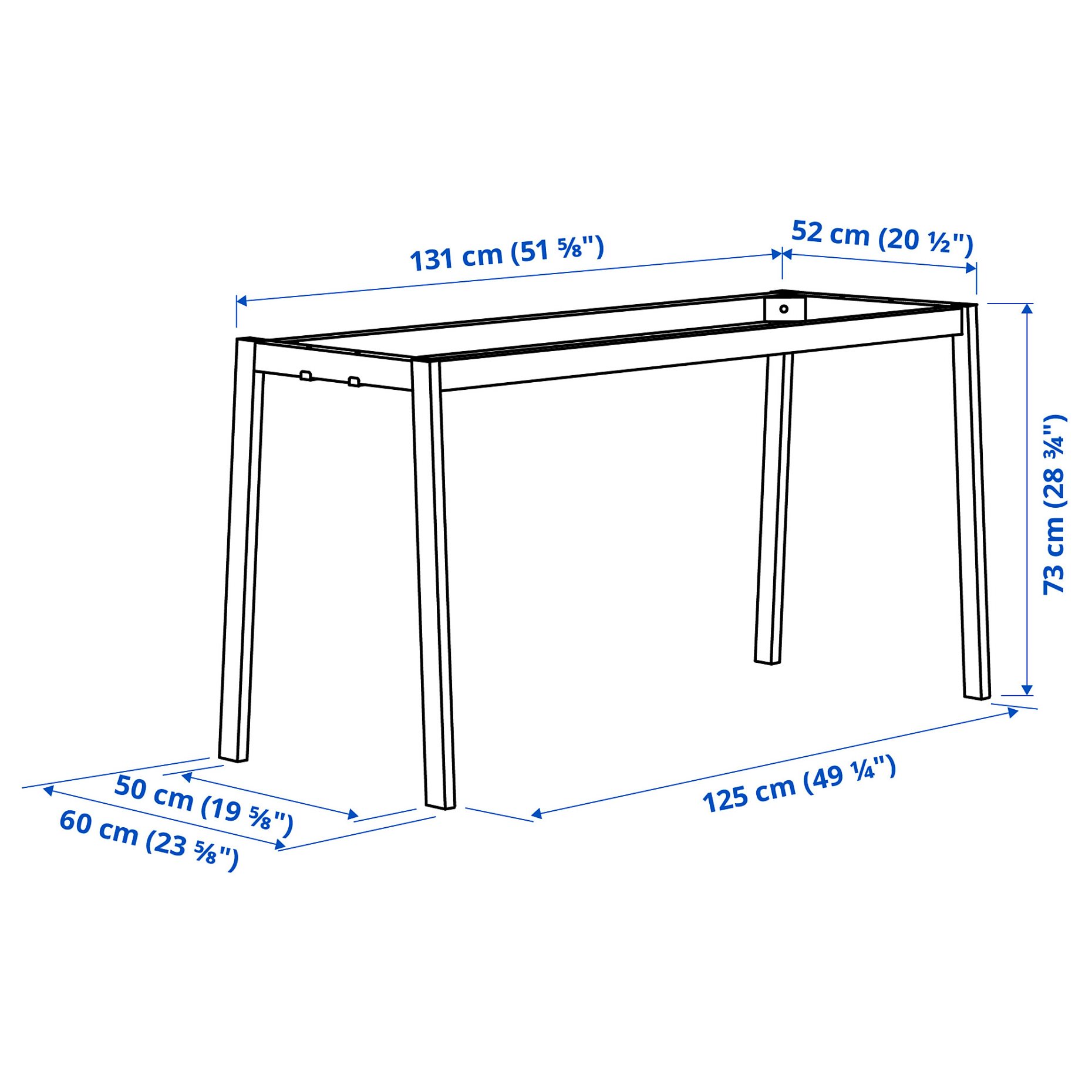 MITTZON, underframe for conference table, 140x68x73 cm, 105.445.72
