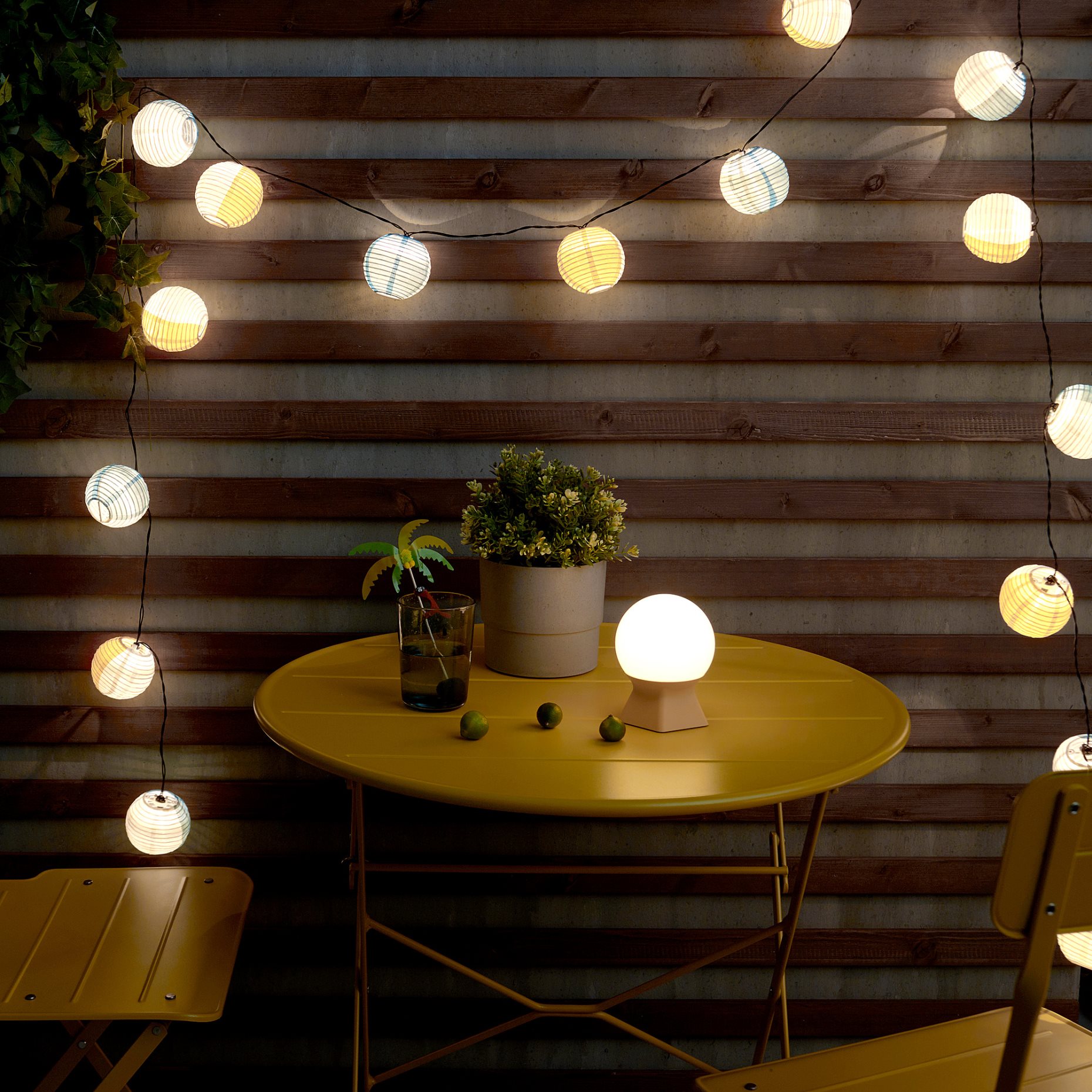 SOMMARLÅNKE, lighting chain with built-in LED light source/24 bulbs/outdoor/battery-operated, 105.446.33
