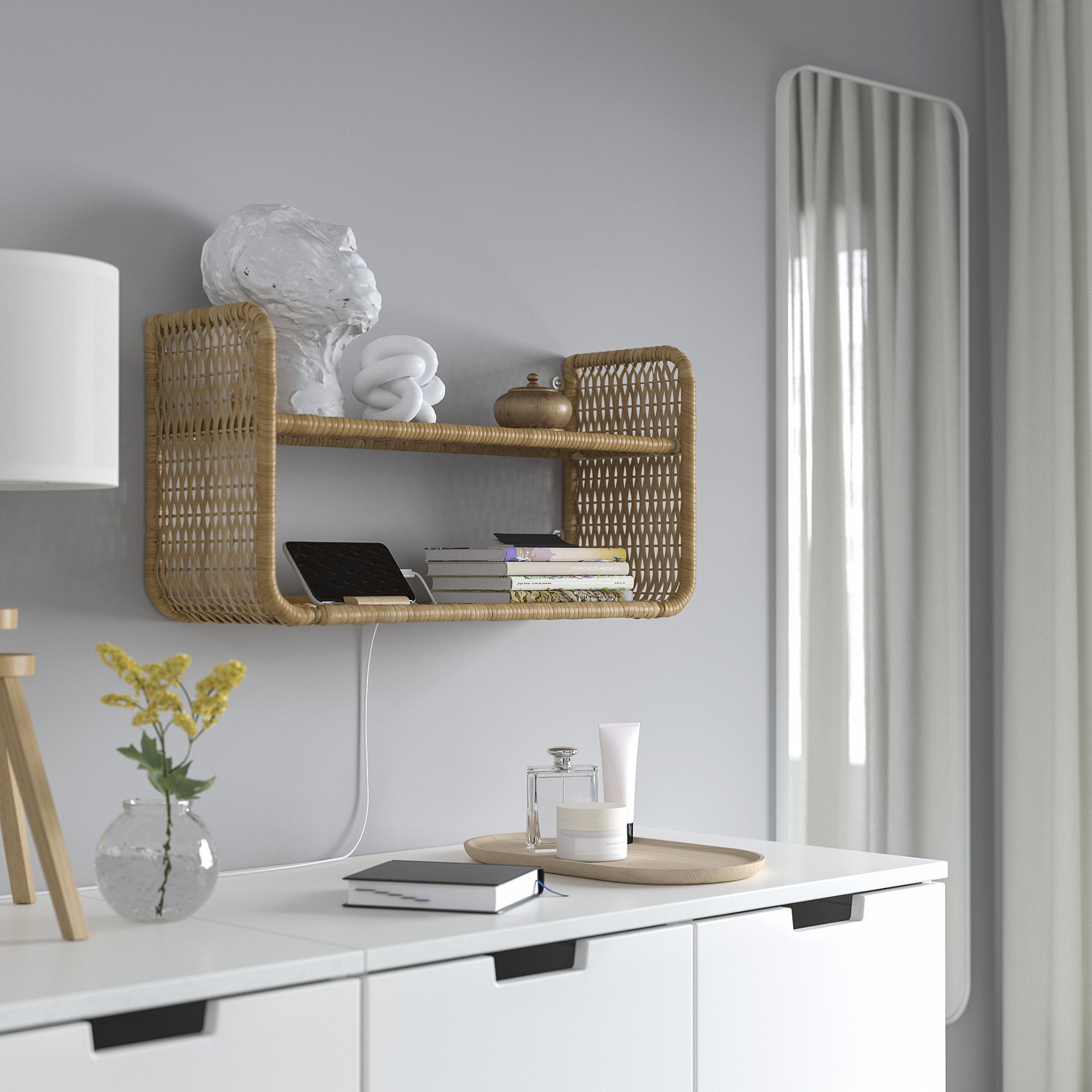 FRYKSAS, wall shelf, 60x20 cm, 105.493.48