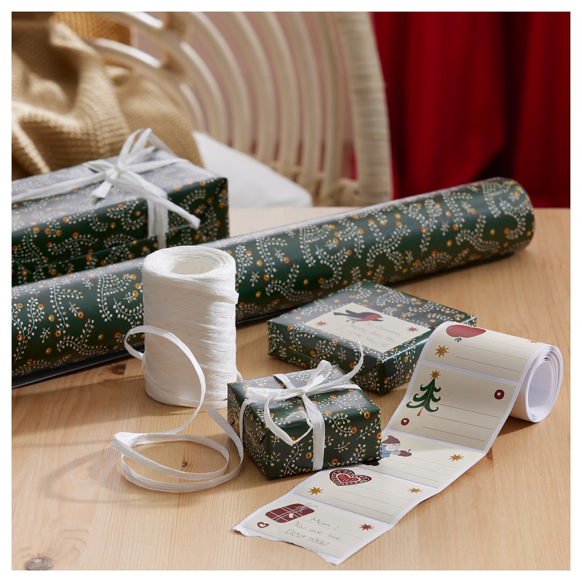 VINTERFINT, gift wrap roll/floral pattern, 3x0.7 m, 105.551.84