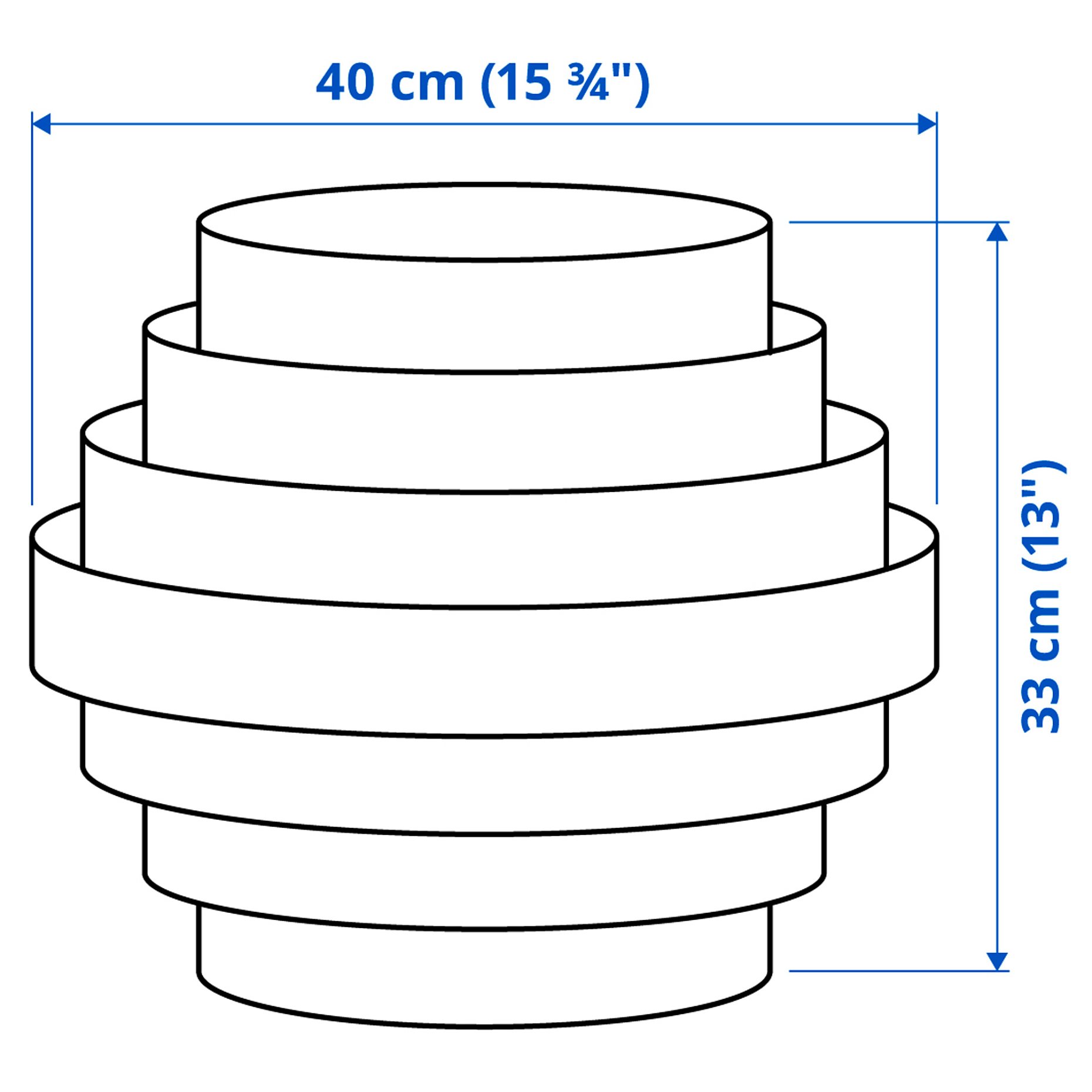 DYKARKLOCKA, καπέλο φωτιστικού οροφής, 40 cm, 105.572.44