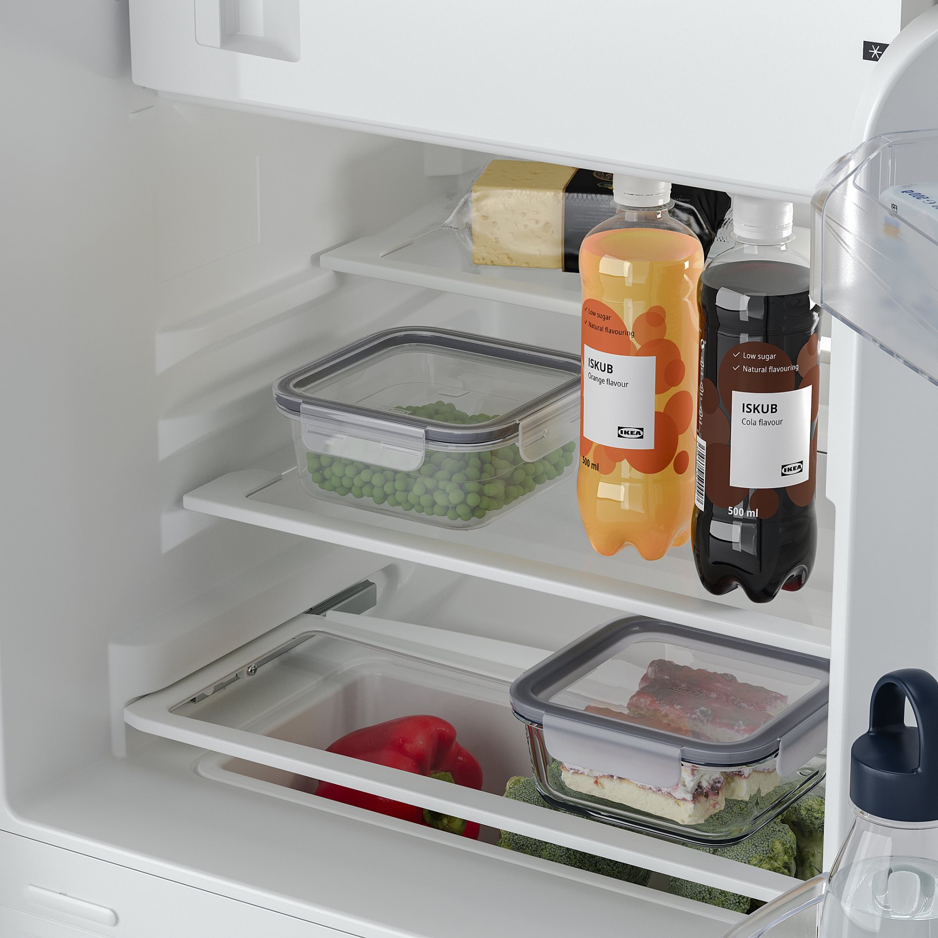 TYLLSNAS, under counter integrated fridge with freezer compartment/IKEA 500, 92/15 l, 105.683.51