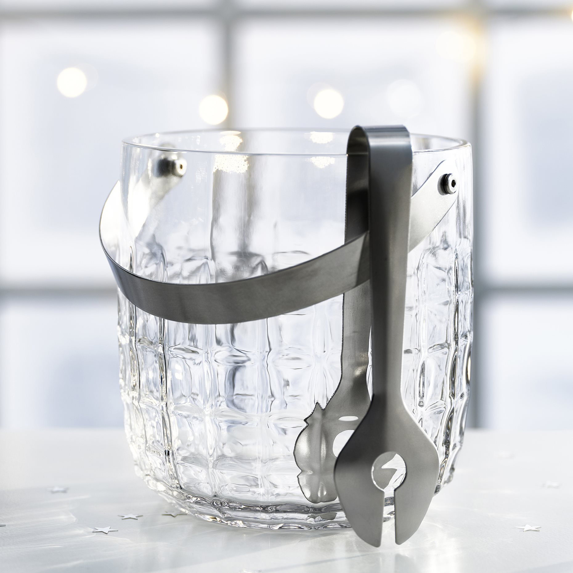 FRÖJDA, ice bucket with tongs, 105.813.38