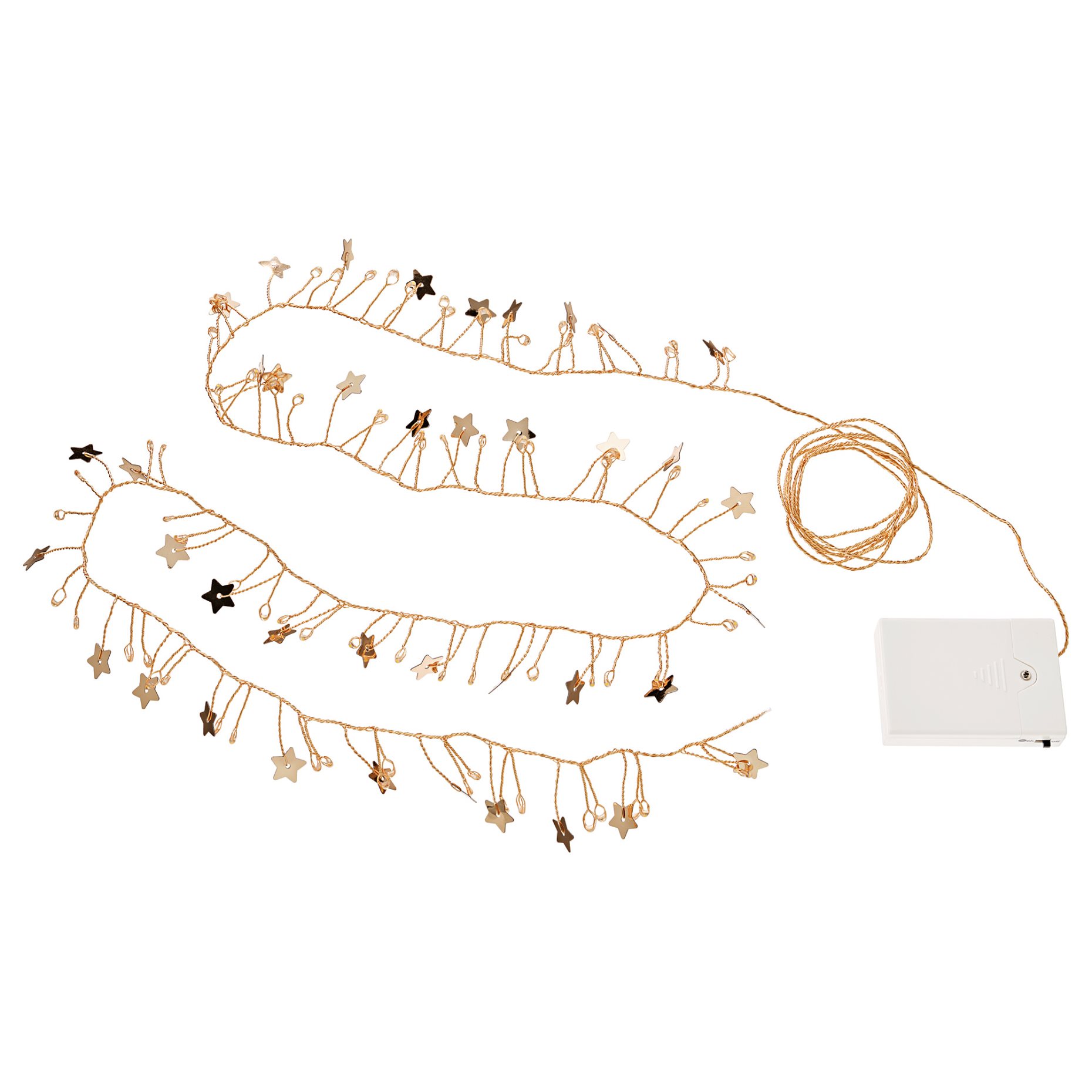 STRÅLA, γιρλάντα με ενσωματωμένο φωτισμό LED/80 λαμπτήρες/λειτουργία με μπαταρία μίνι/αστέρι, 105.991.16