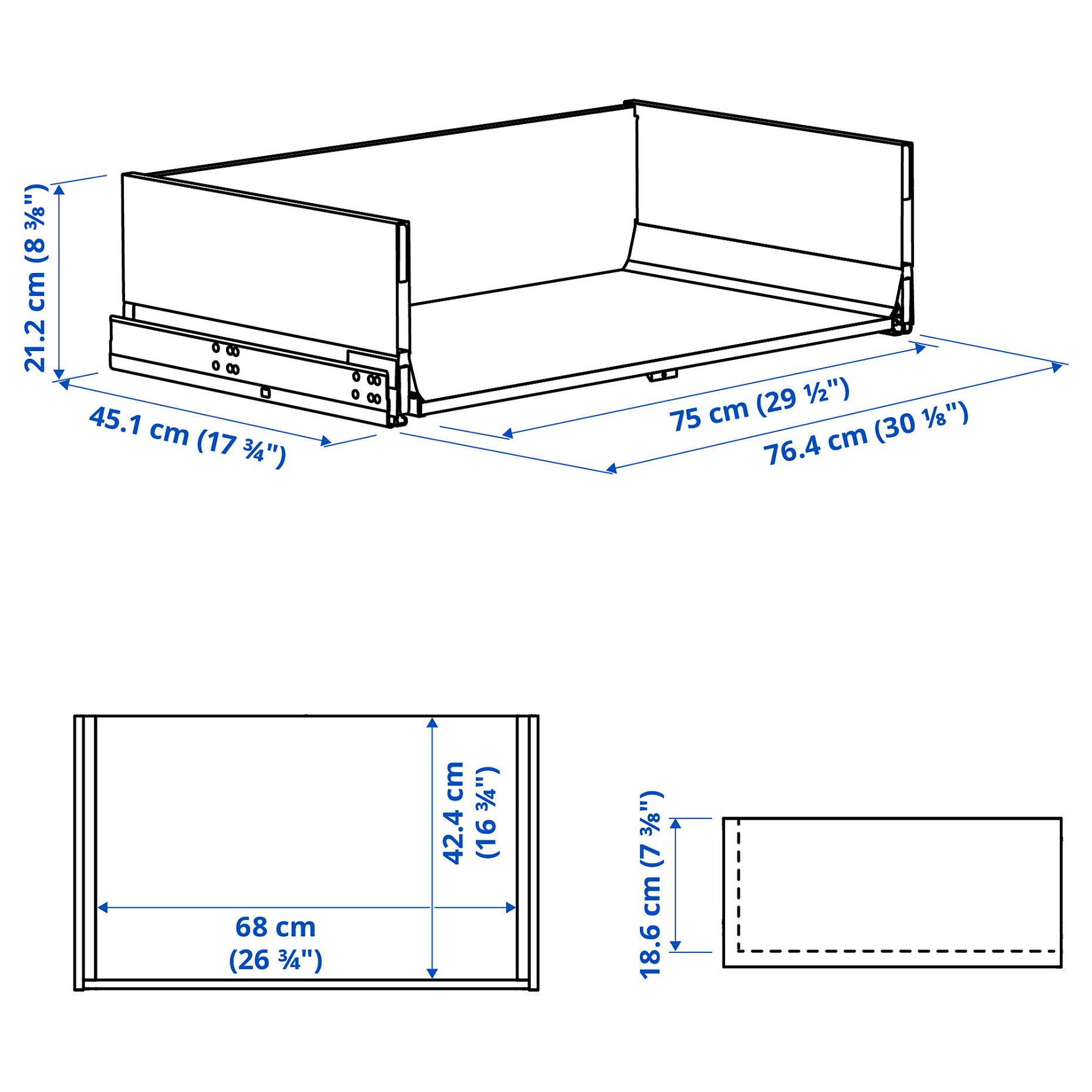KNIVSHULT, συρτάρι ψηλό, 80x45 cm, 106.006.62