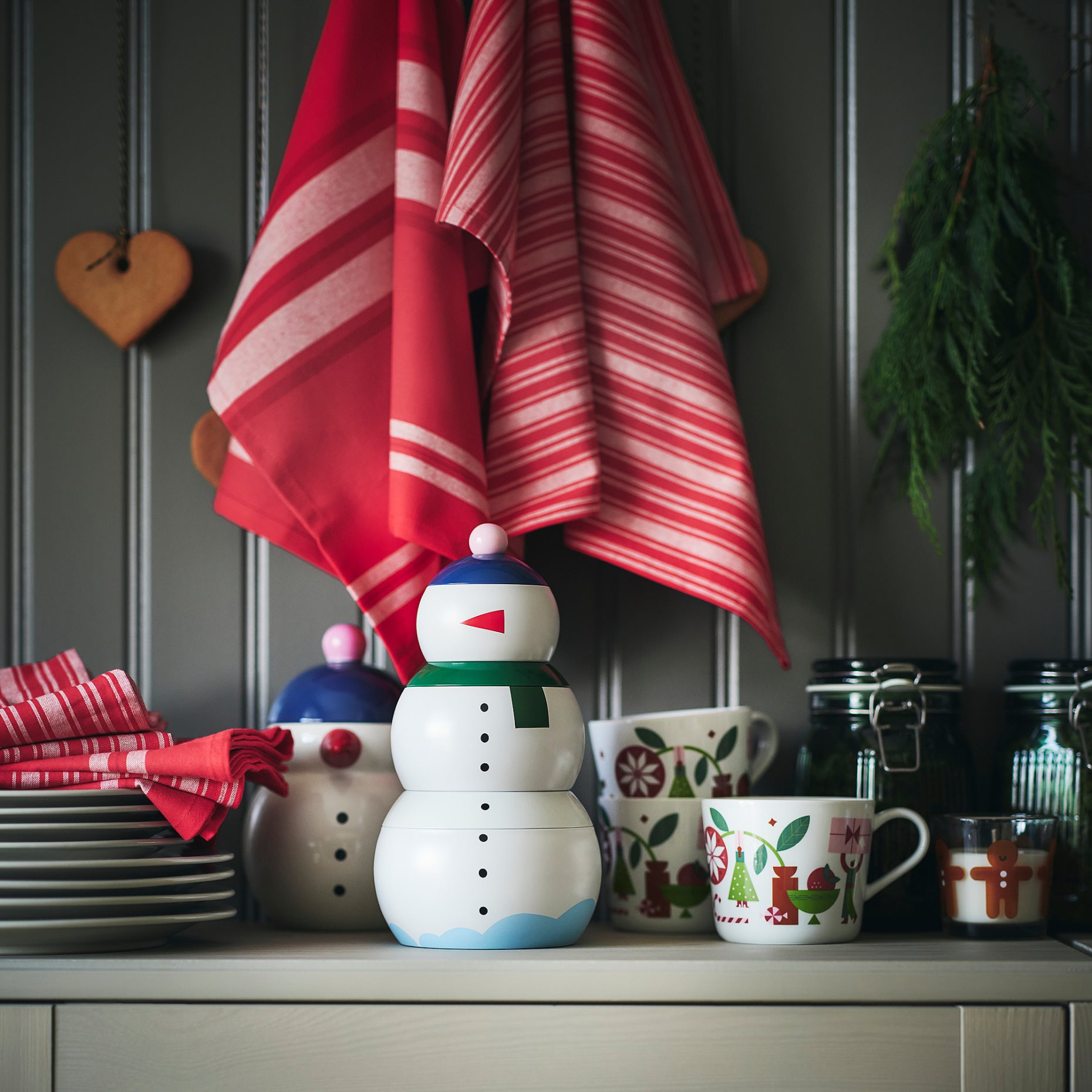 VINTERFINT, μεταλλικό κουτί με καπάκι/χιονάνθρωπος, 3 τεμ., 106.035.66