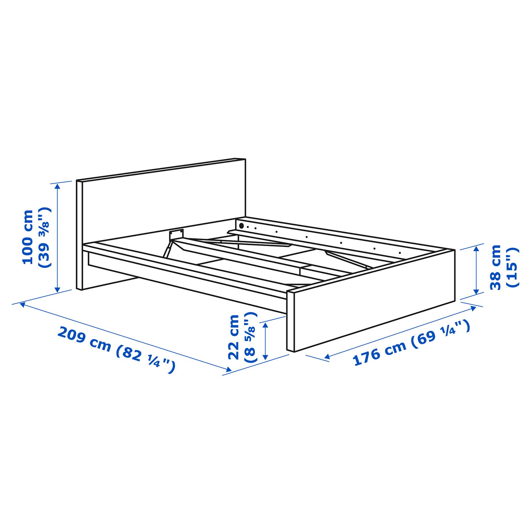 MALM, bed frame/high, 160X200 cm, 190.190.85