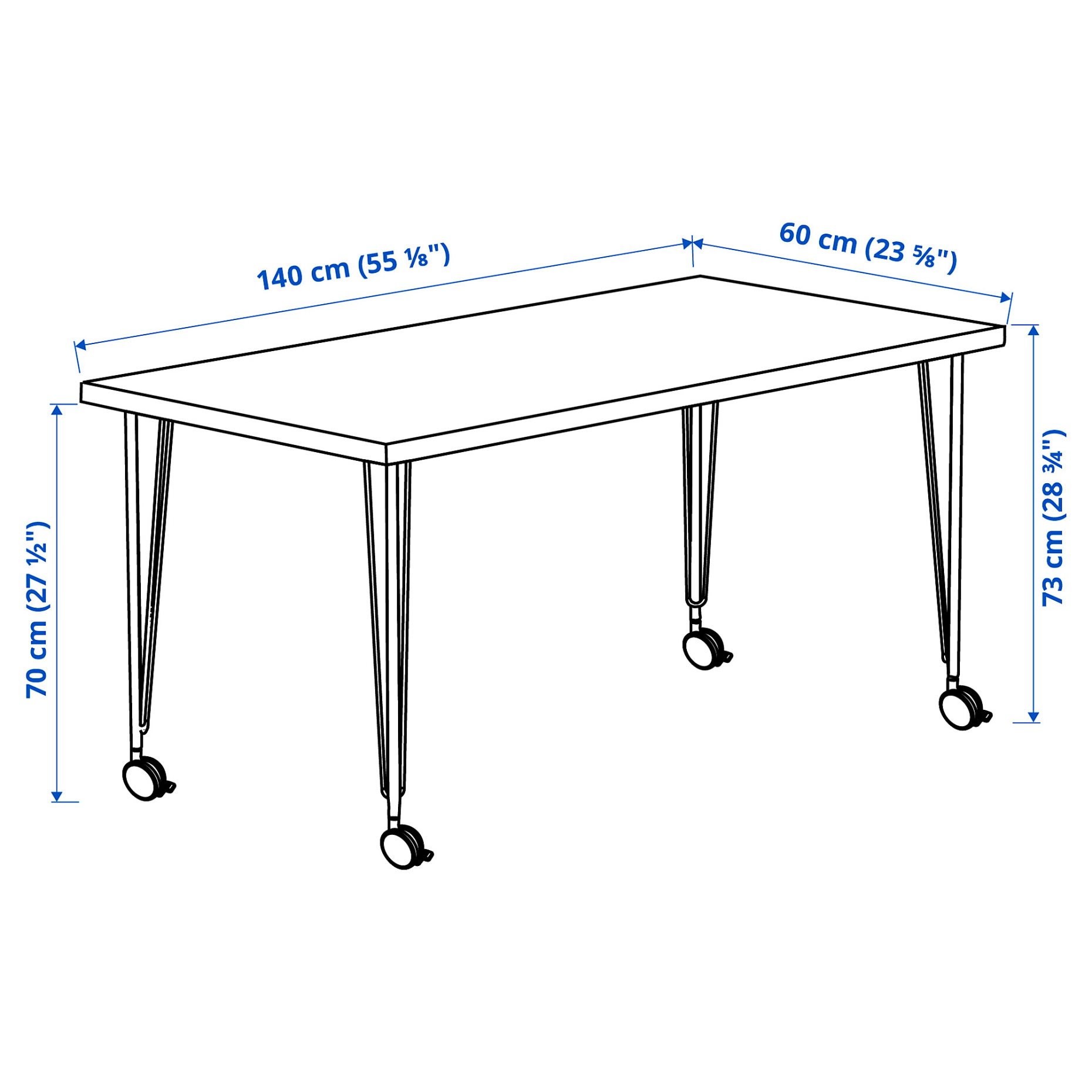LAGKAPTEN/KRILLE, desk, 140x60 cm, 194.171.74