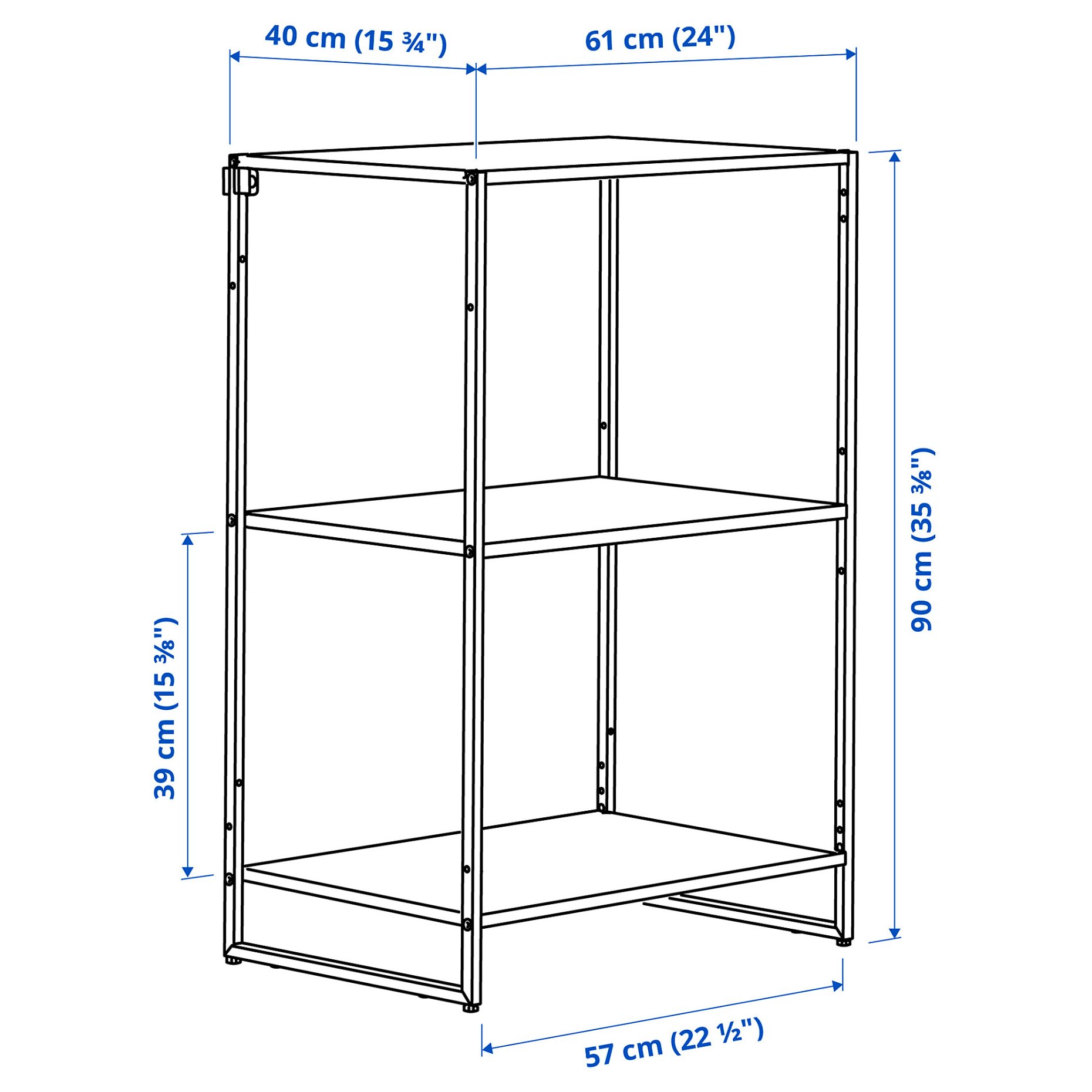 JOSTEIN, shelving unit/in/outdoor/metal, 61x40x90 cm, 194.369.31