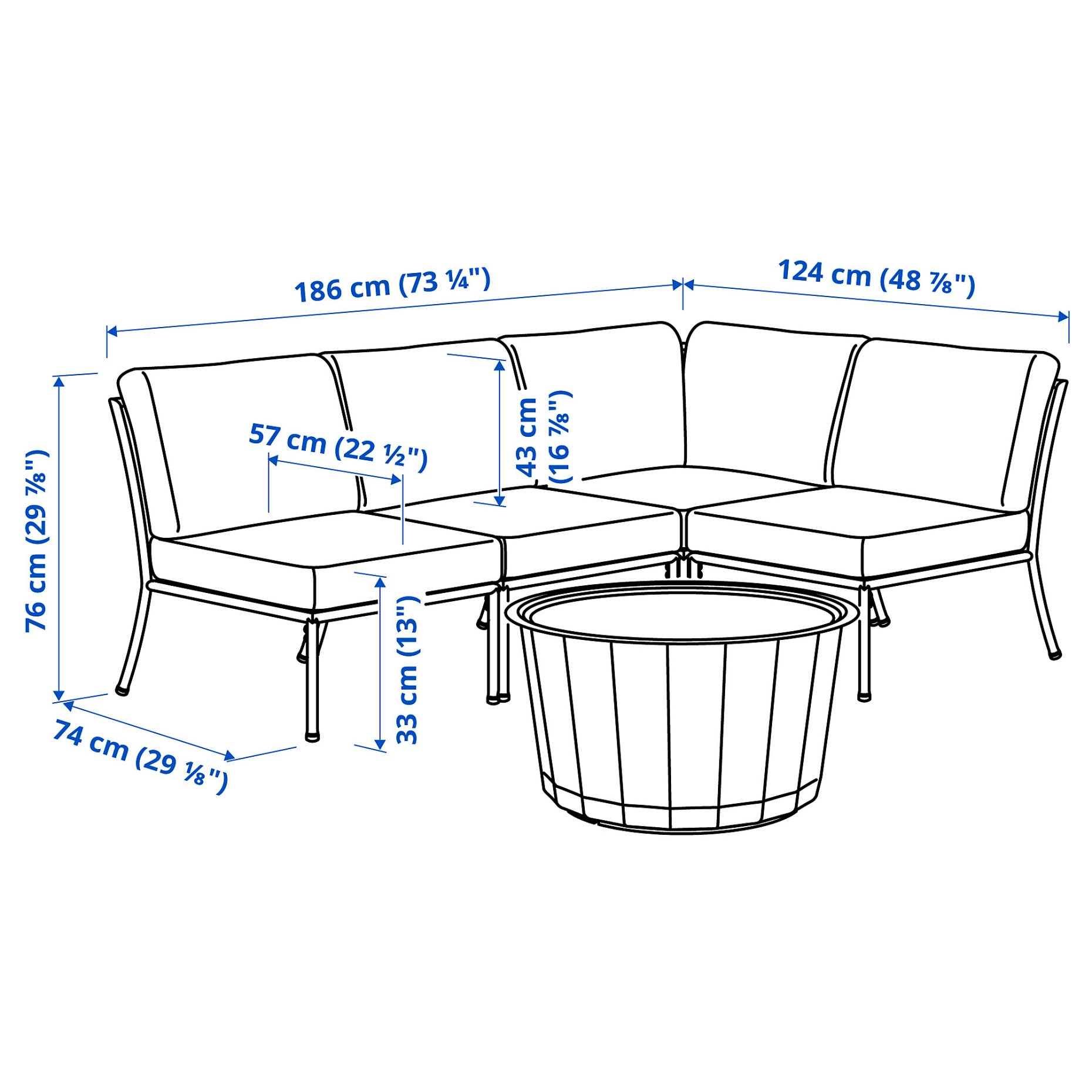 SEGERON/LAGASKA, 3-seat conversation set, outdoor, 194.948.55