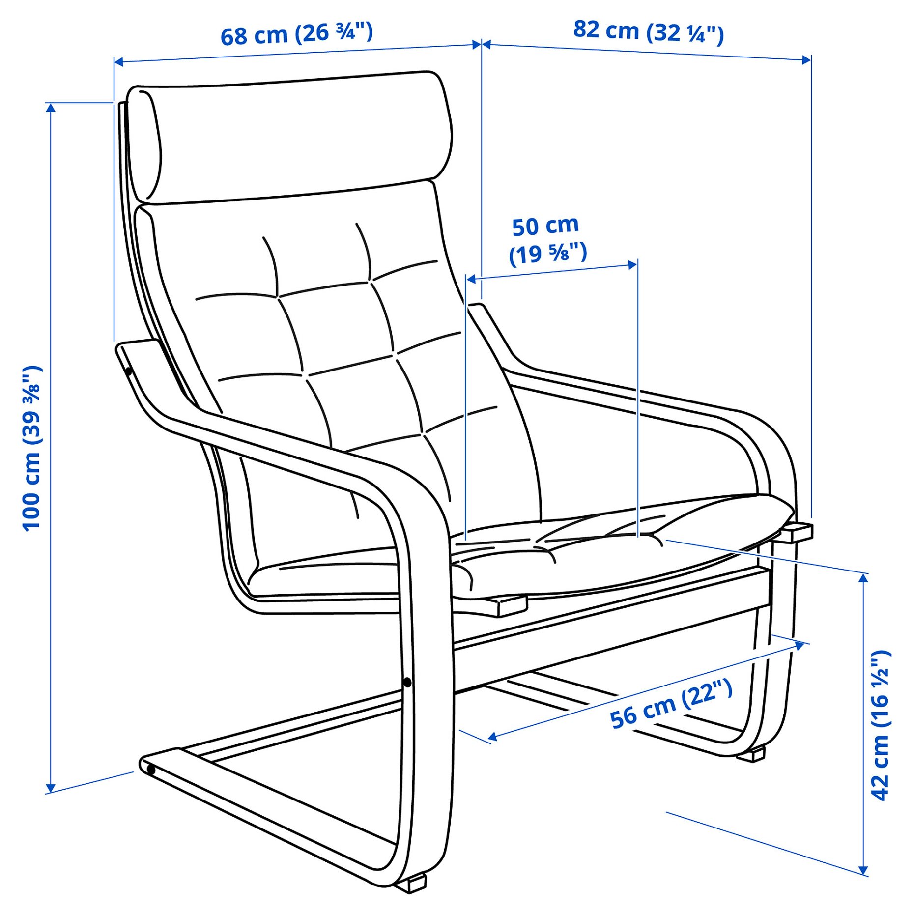 POÄNG, armchair and footstool, 195.019.26