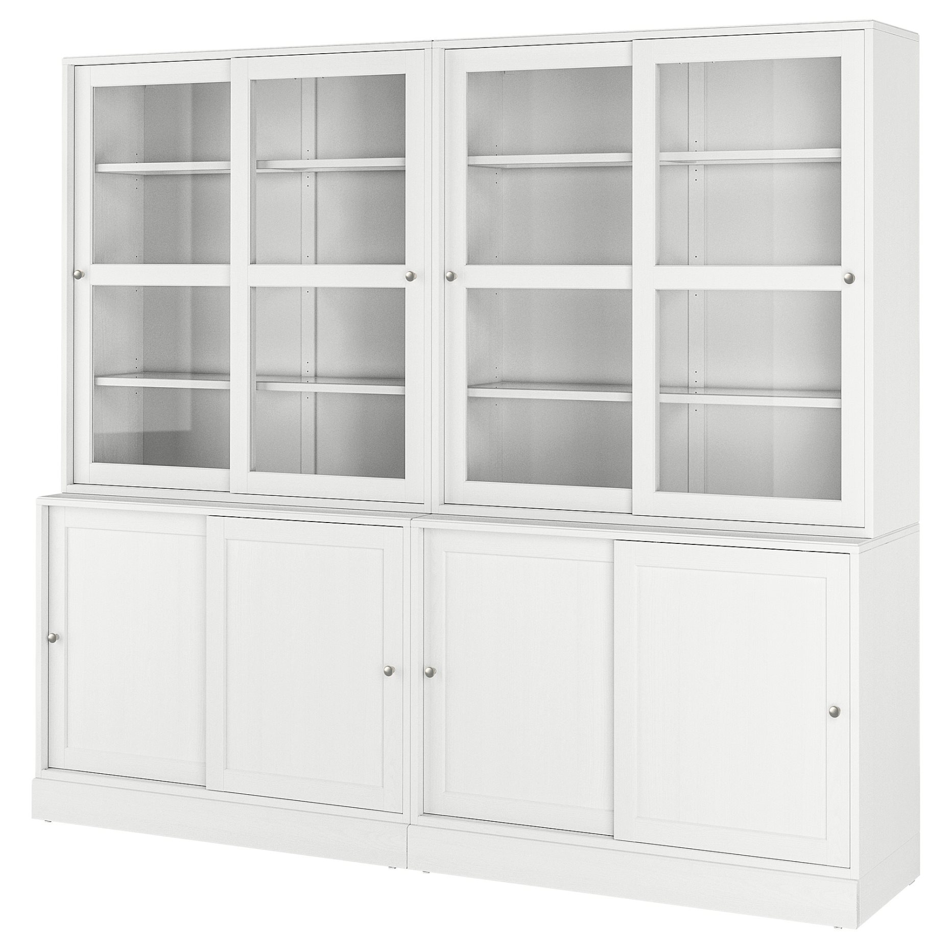 HAVSTA, storage combination with sliding glass doors, 242x47x212 cm, 195.348.80