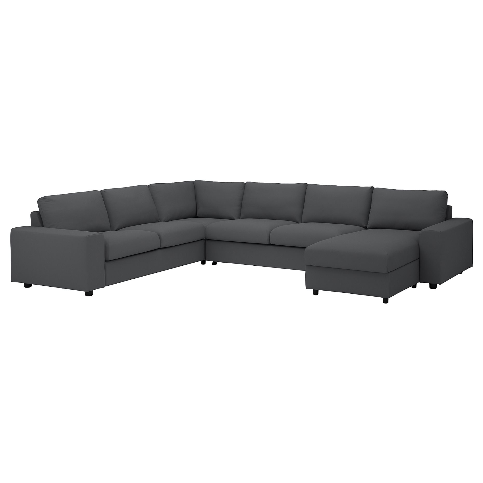 VIMLE, γωνιακός καναπές-κρεβάτι με πλατιά μπράτσα, 5 θέσεων με σεζλόνγκ, 195.370.20