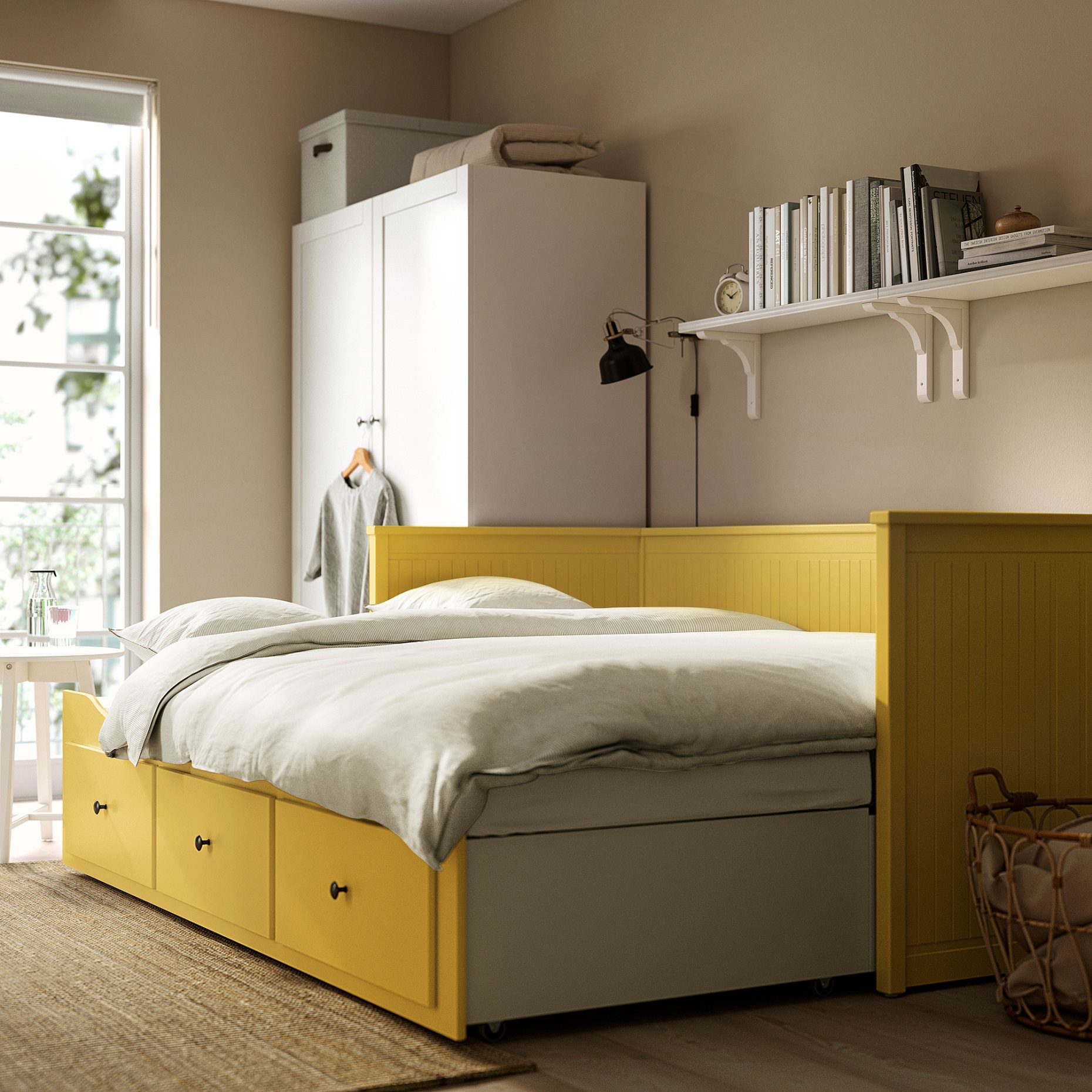 HEMNES, κρεβάτι επισκέπτη day bed 3 συρτάρια/2 στρώματα, 80x200 cm, 195.598.80