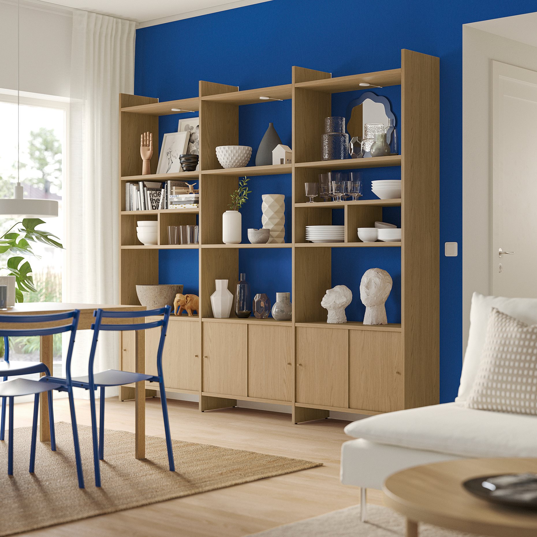 LÅDMAKARE, storage combination with sliding doors and 2 shelf inserts, 238x35x212 cm, 195.646.88