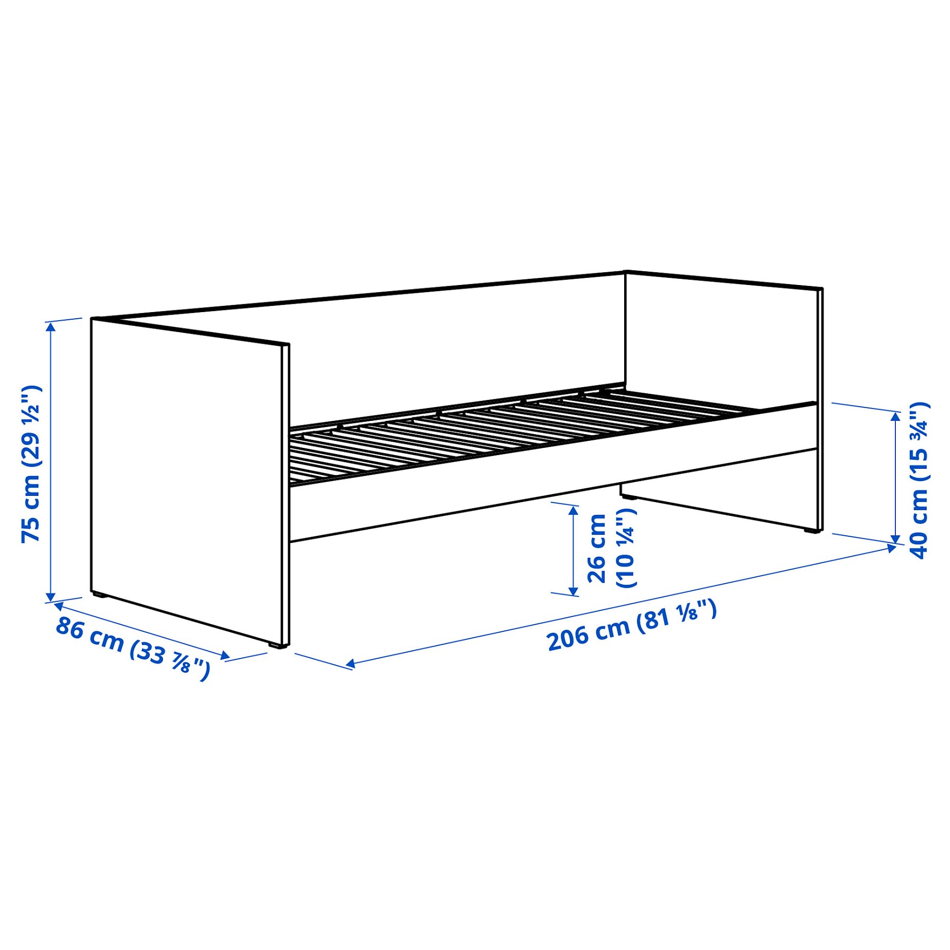VIHALS, day-bed with 1 mattress, 80x200 cm, 195.805.65