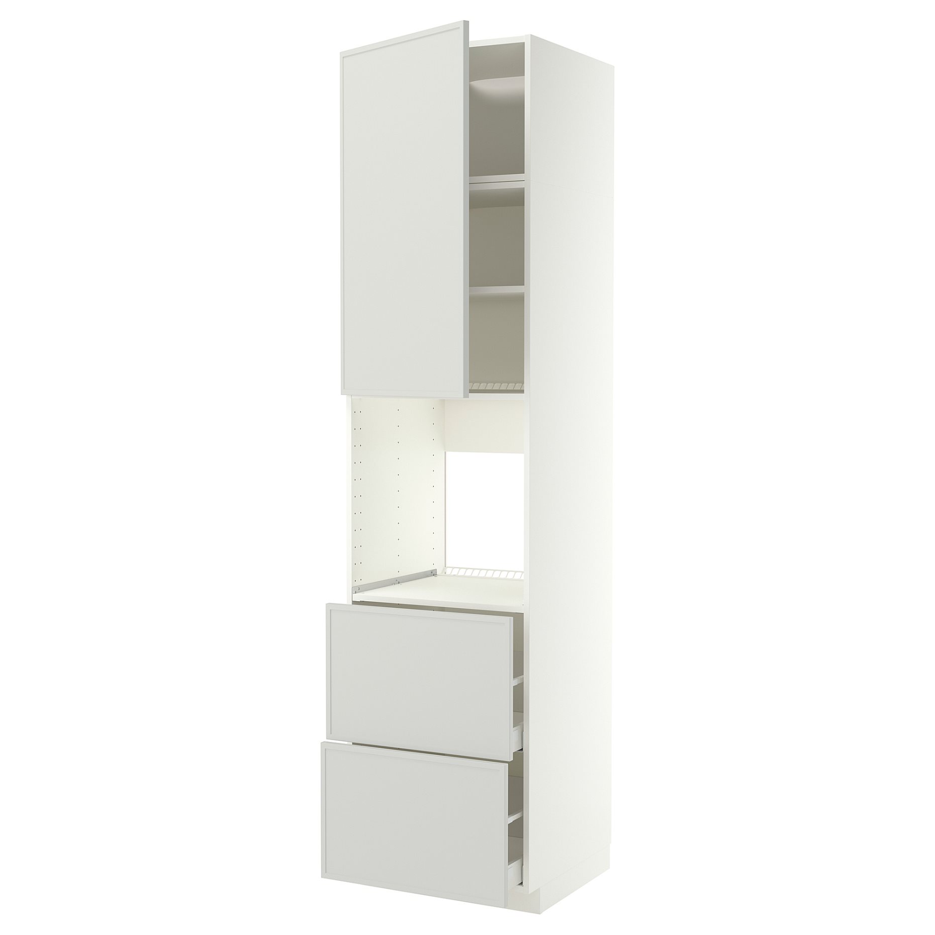 METOD, high cabinet for oven with door/2 drawers, 60x60x240 cm, 196.056.22