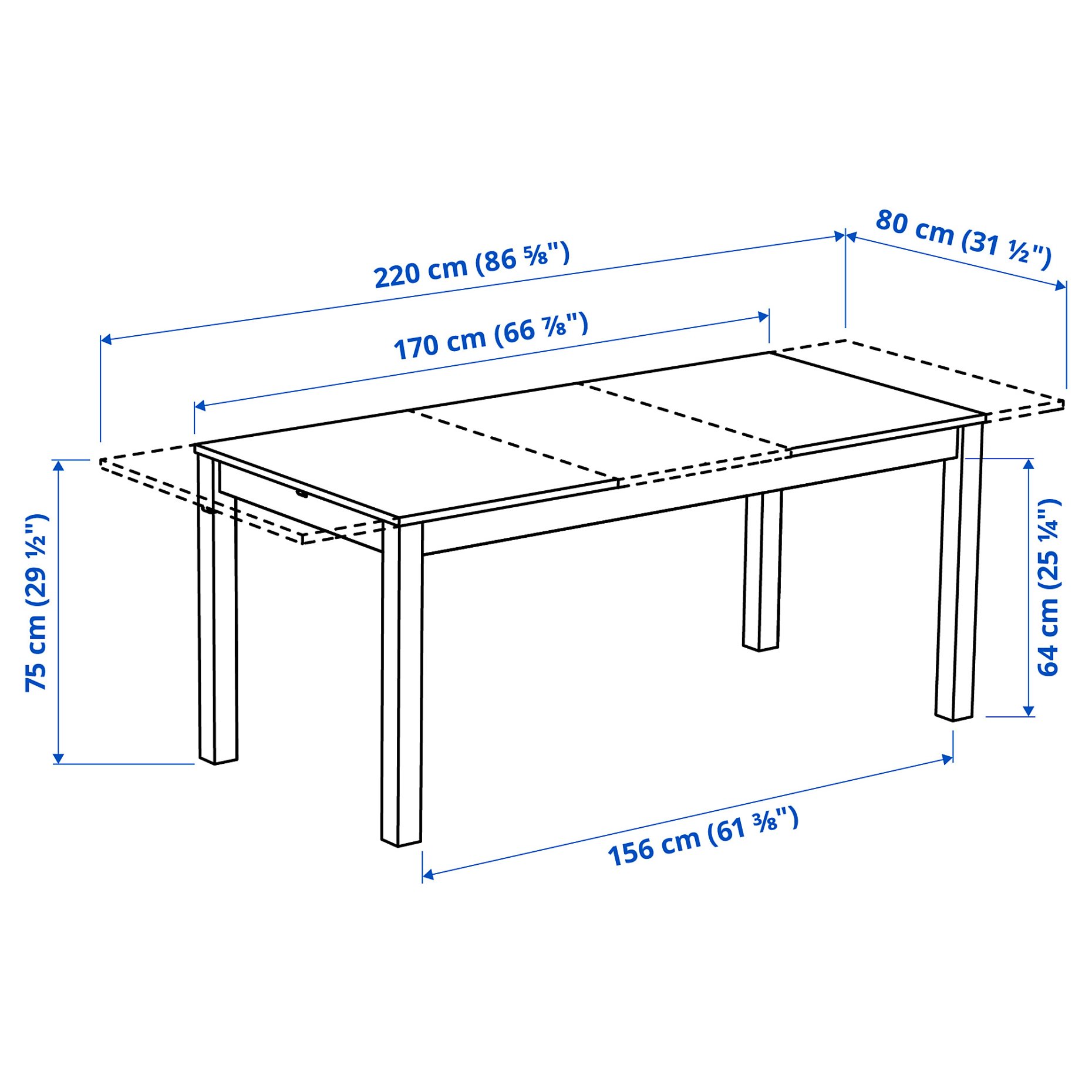 ÅLHULT / ÅLHULT, table and 6 chairs, 170/220x80 cm, 196.100.96