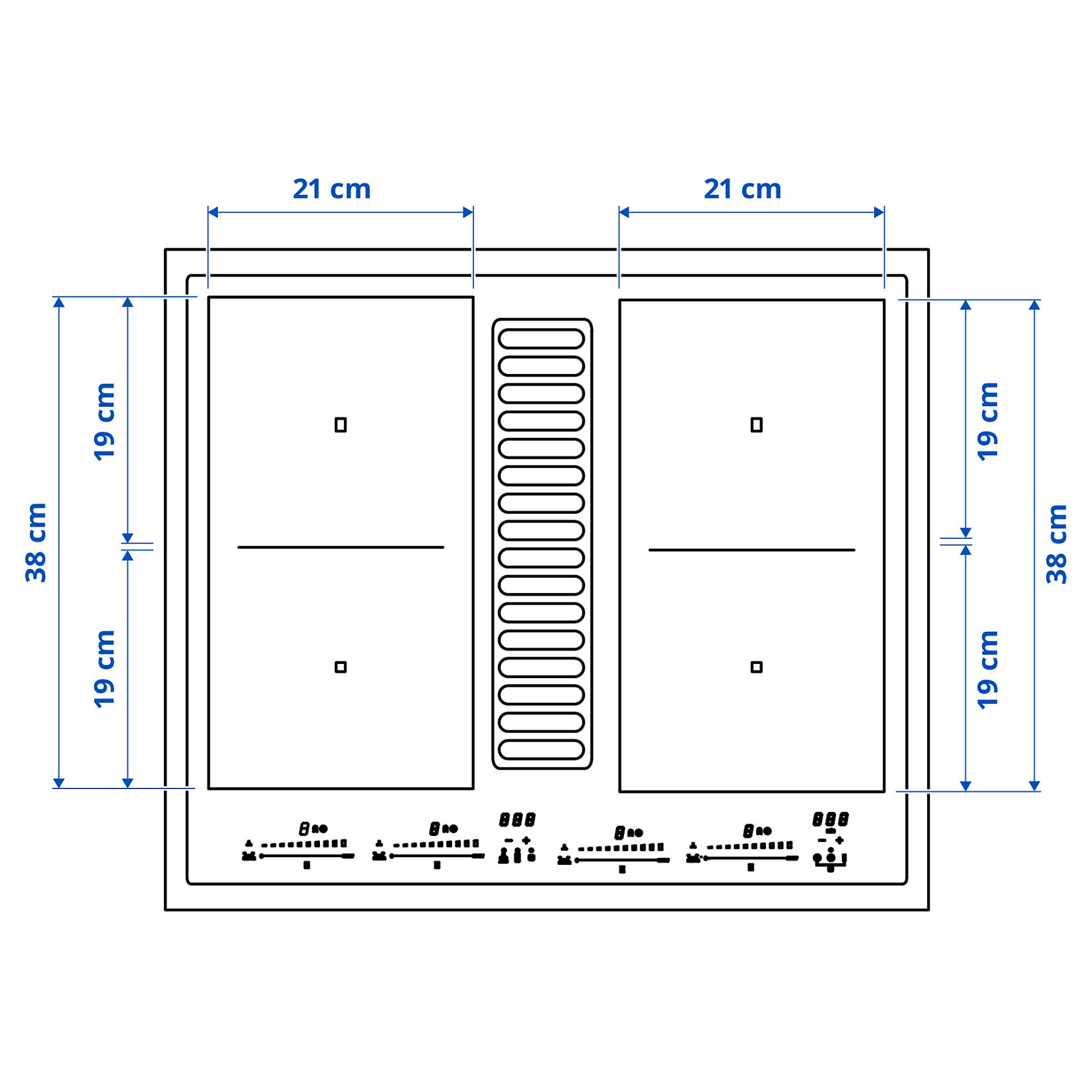 TÄCKNAN, induction hob/interior extractor with recirculation kit/IKEA 500, 83 cm, 196.125.14