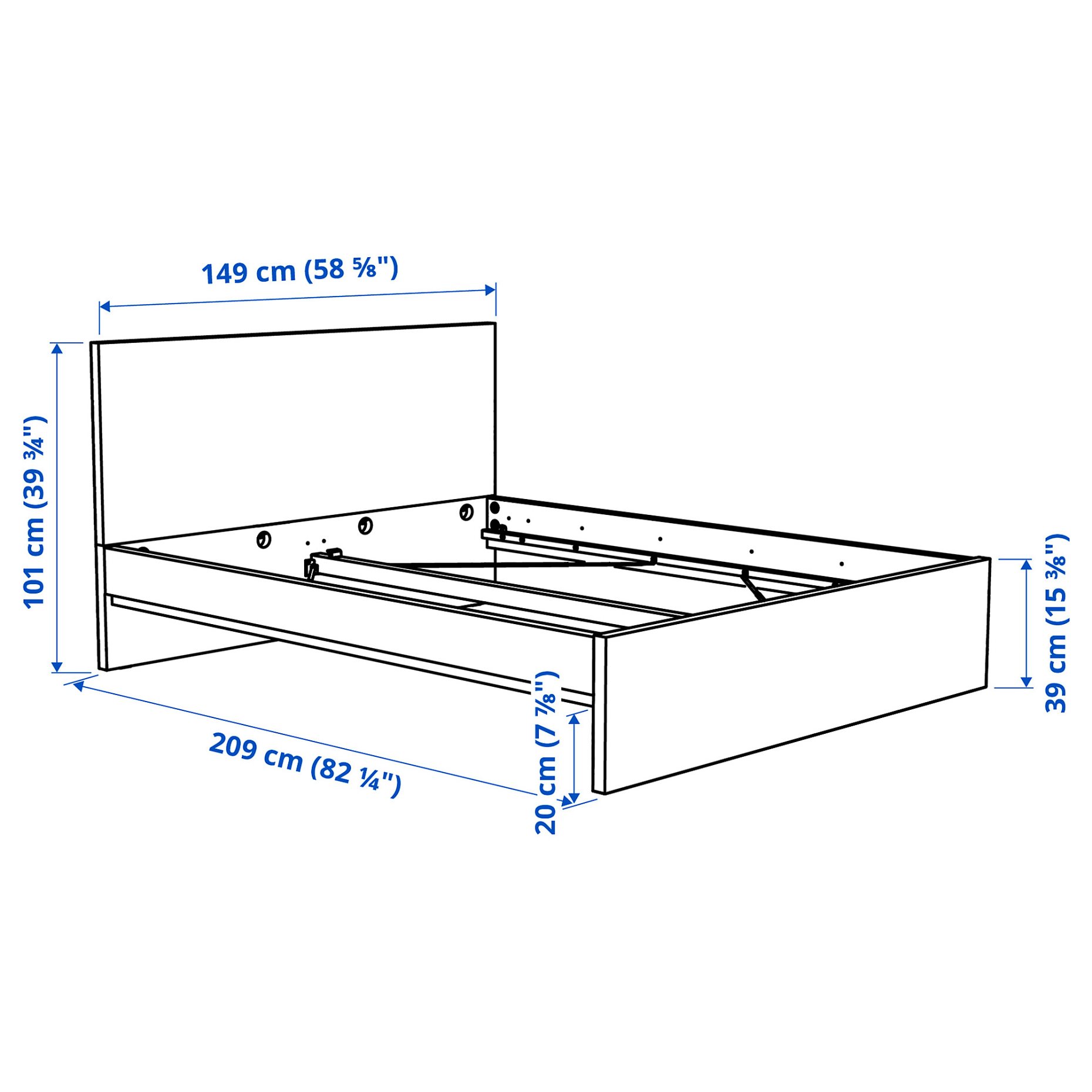 STORKLINTA, bed frame, 140x200 cm, 196.283.79