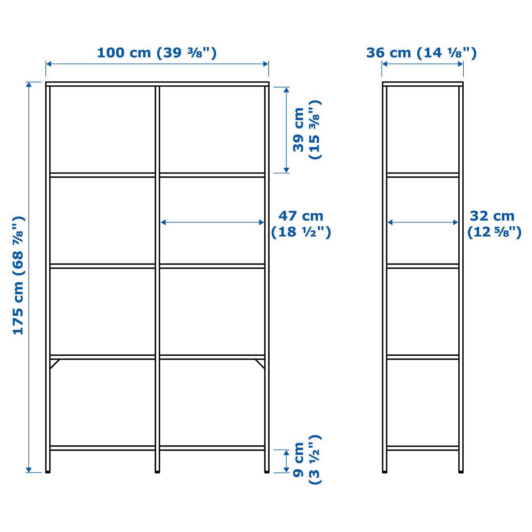 VITTSJÖ, shelving unit, 100x175 cm, 202.133.12