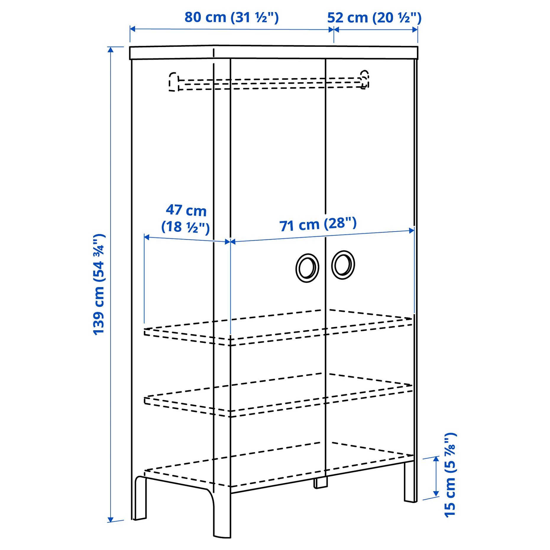 BUSUNGE, wardrobe, 80x139 cm, 203.057.07