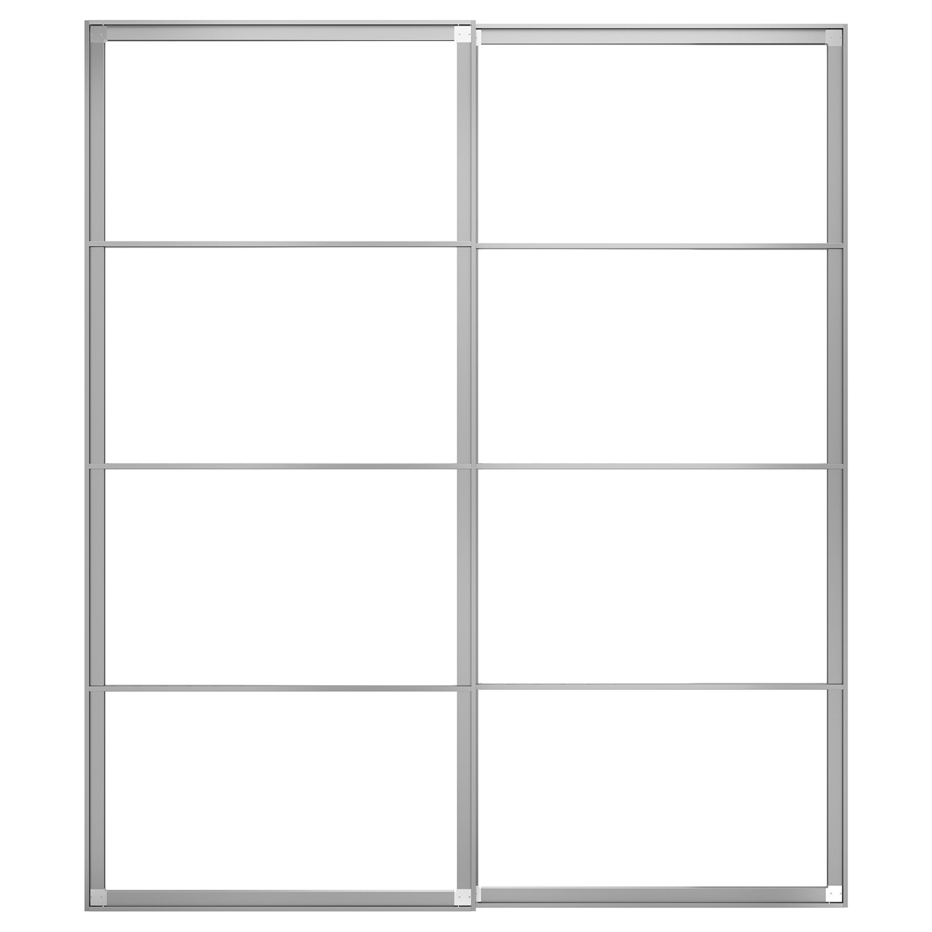 PAX, pair of sliding door frames with rail, 200x236 cm, 204.581.92