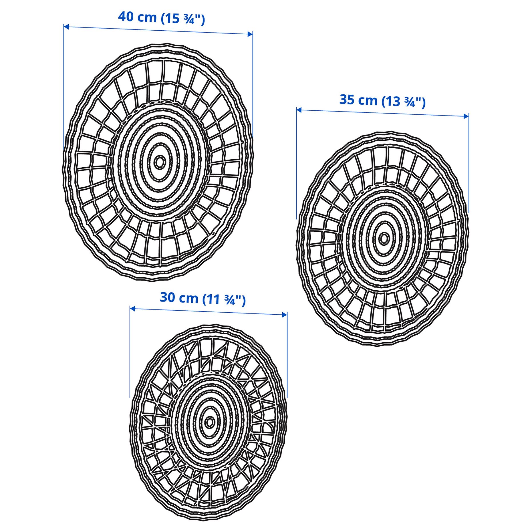 GILLSTAD, wall decoration/handmade, set of 3, 205.180.30