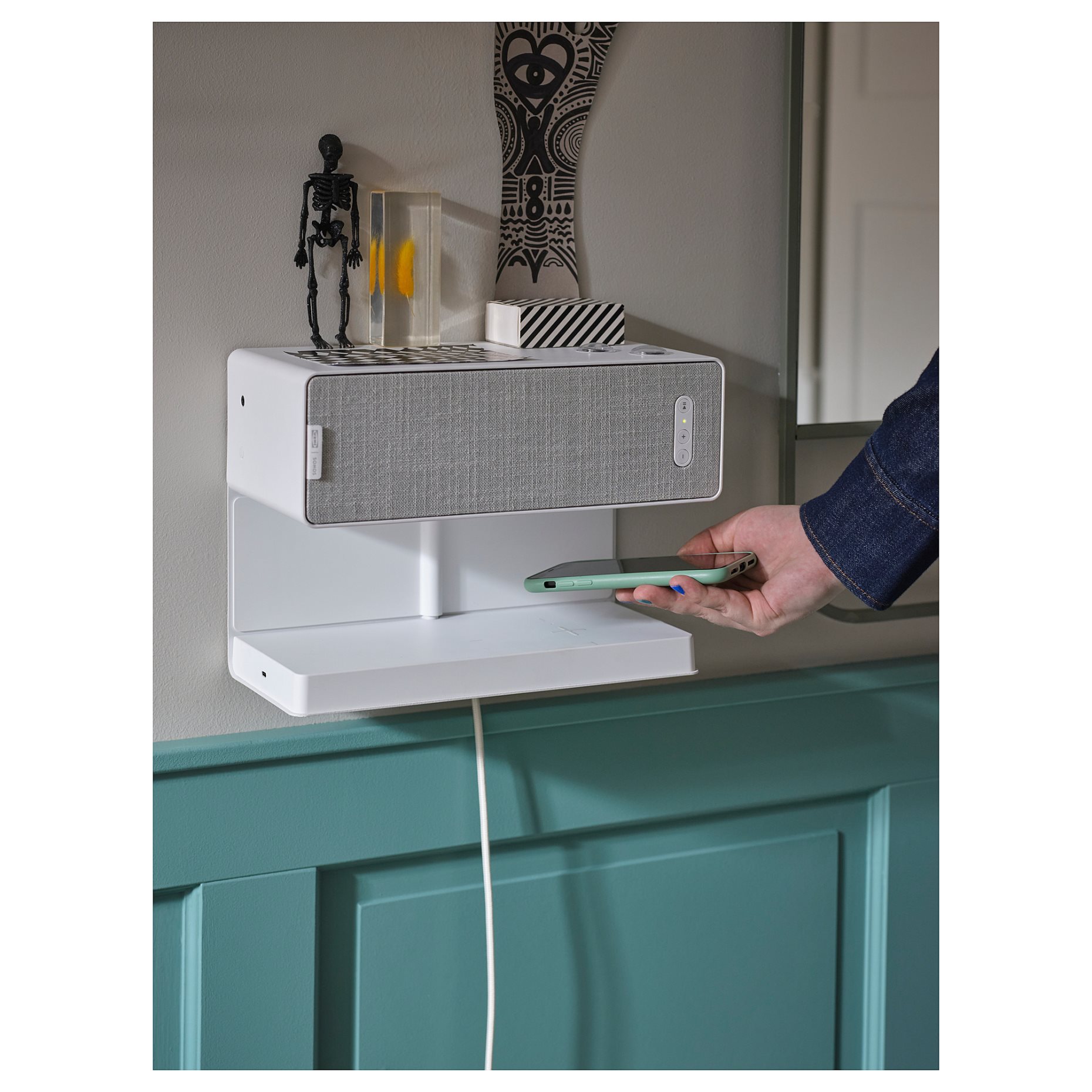 SYMFONISK, shelf with wireless charger, 205.210.56