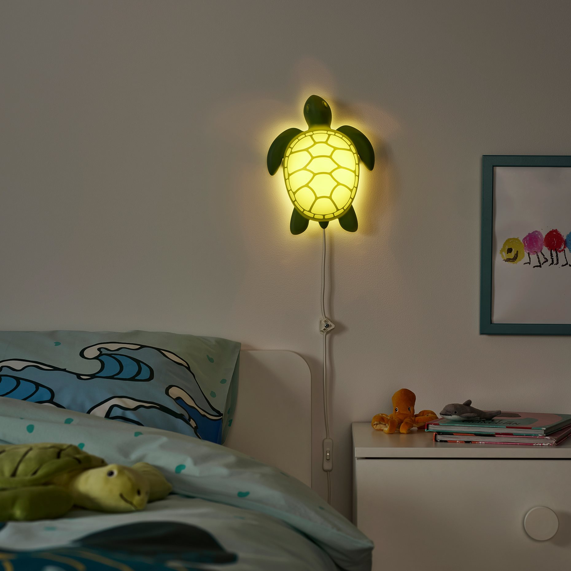 BLÅVINGAD, wall lamp with built-in LED light source/turtle, 205.265.63