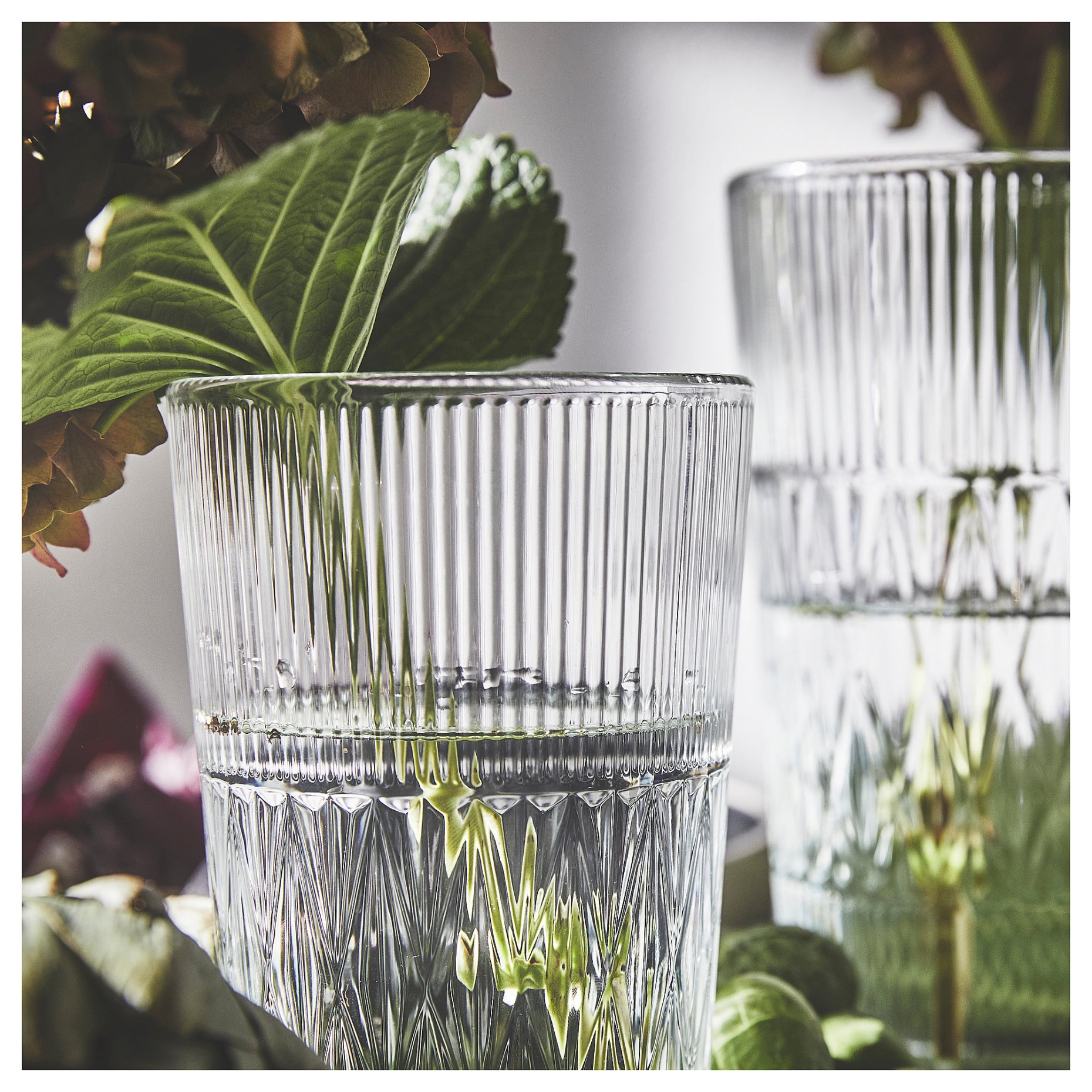SMÄLLSPIREA, vase/glass/patterned, 22 cm, 205.421.72
