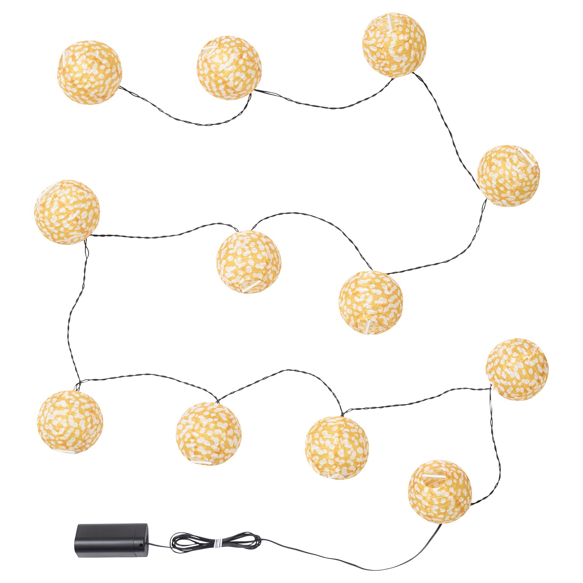 SOMMARLÅNKE, lighting chain with built-in LED light source/12 bulbs/outdoor/battery-operated/dots, 205.446.23
